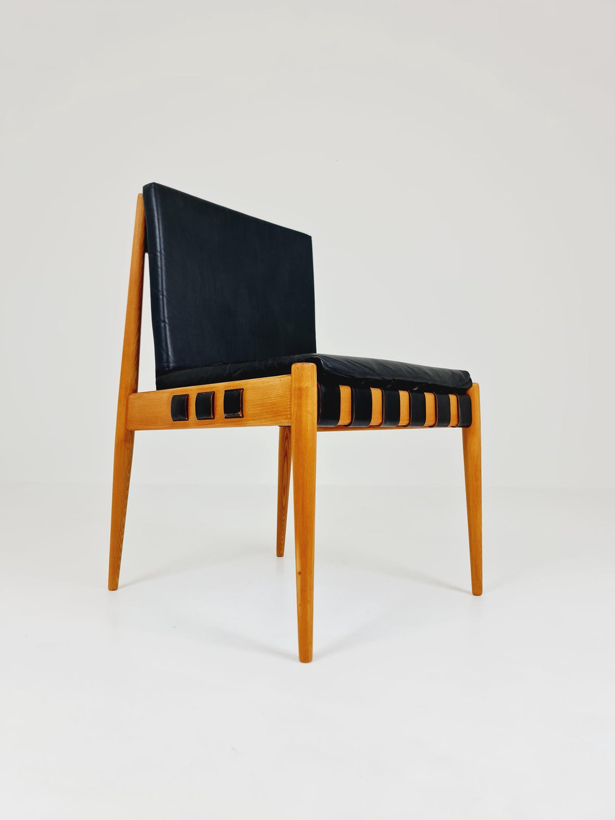 Rare Vintage Danish Ash Wood dining chair by Egon Eiermann SE 21 , 1960s,