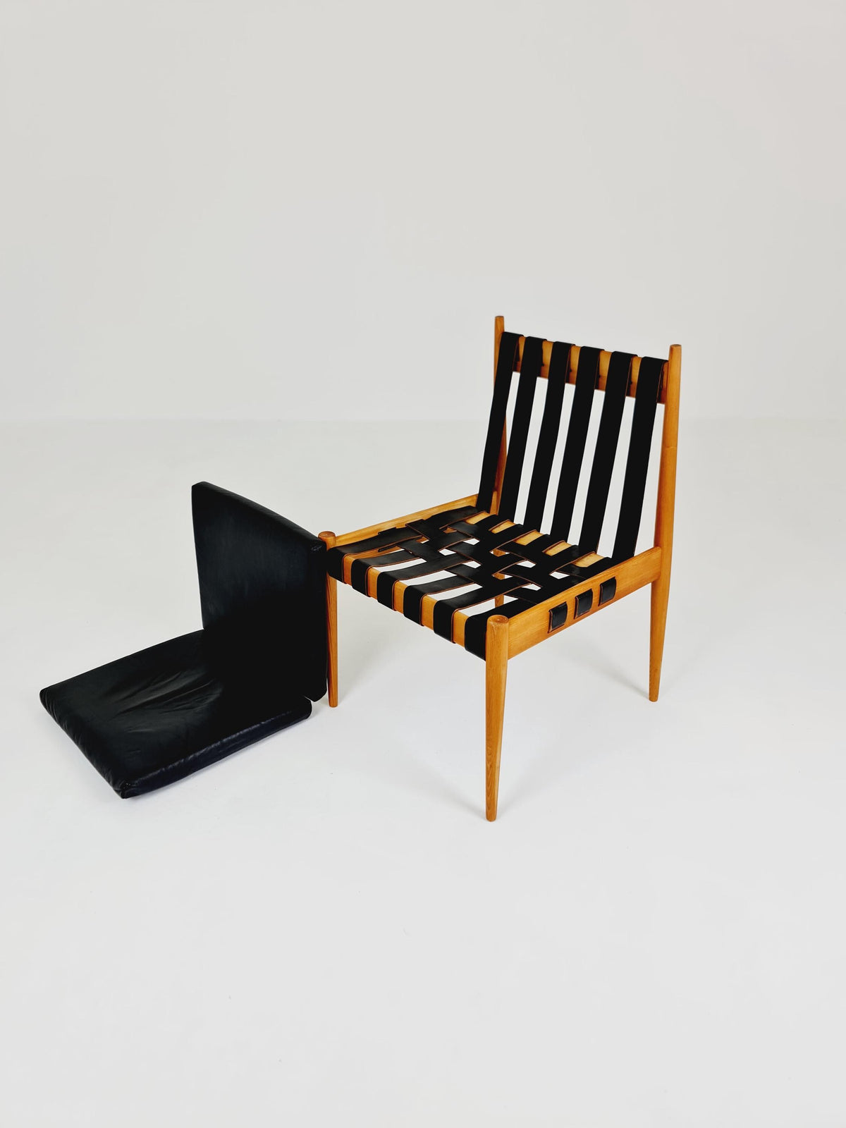 Rare Vintage Danish Ash Wood dining chair by Egon Eiermann SE 21 , 1960s,