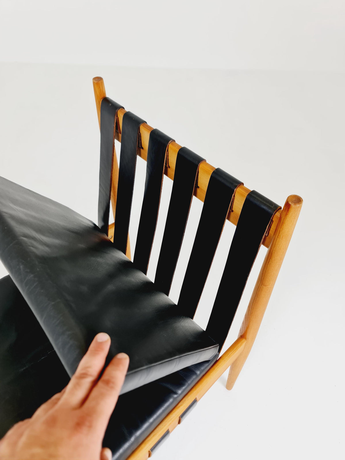 Rare Vintage Danish Ash Wood dining chair by Egon Eiermann SE 21 , 1960s,