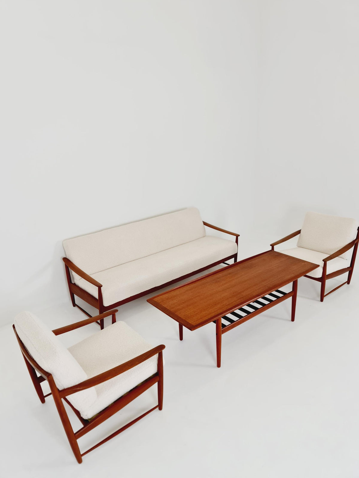 Super Rare Mid century teak easy lounge chairs , Set of 2, 1960s