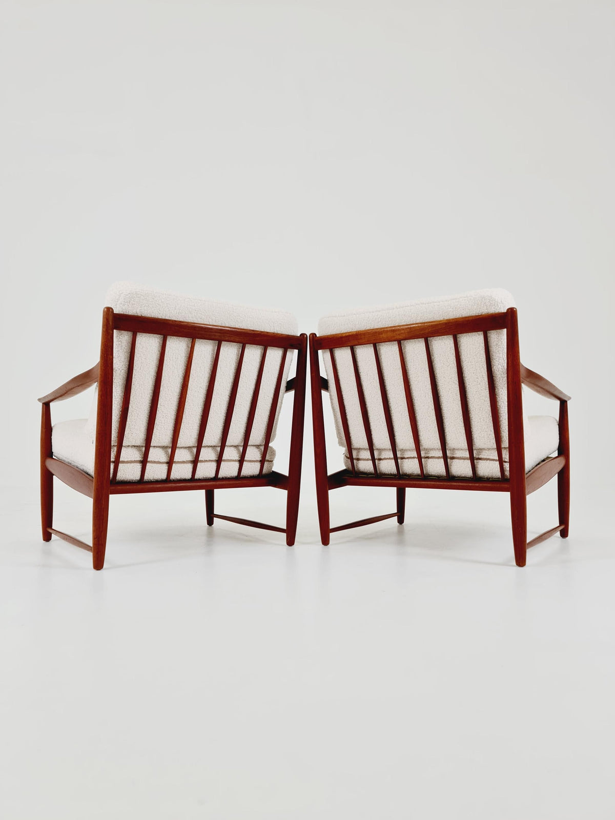 Super Rare Mid century teak easy lounge chairs , Set of 2, 1960s