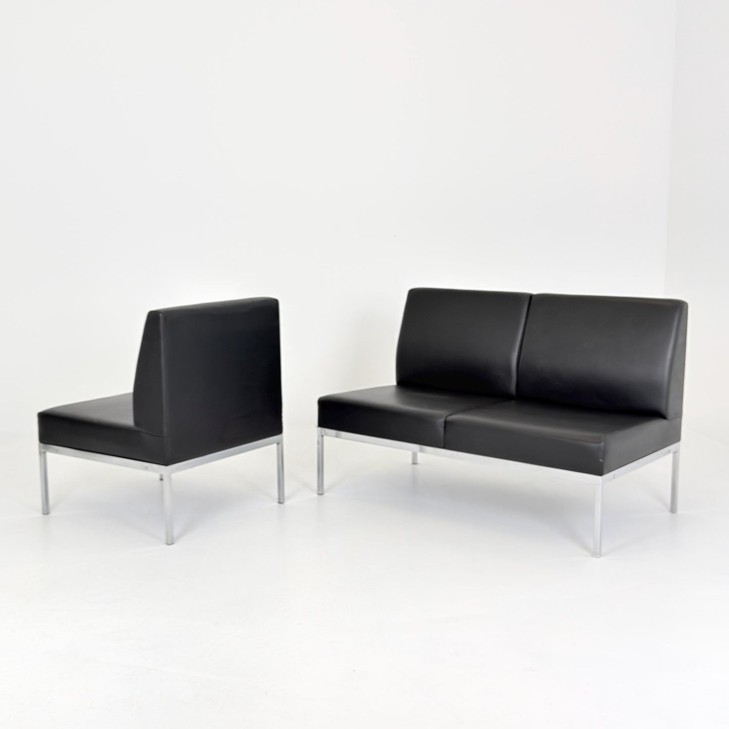 Mid-Century Bauhaus Lounge Chair & 2-Seater Sofa Set by Thonet, Germany 1980s