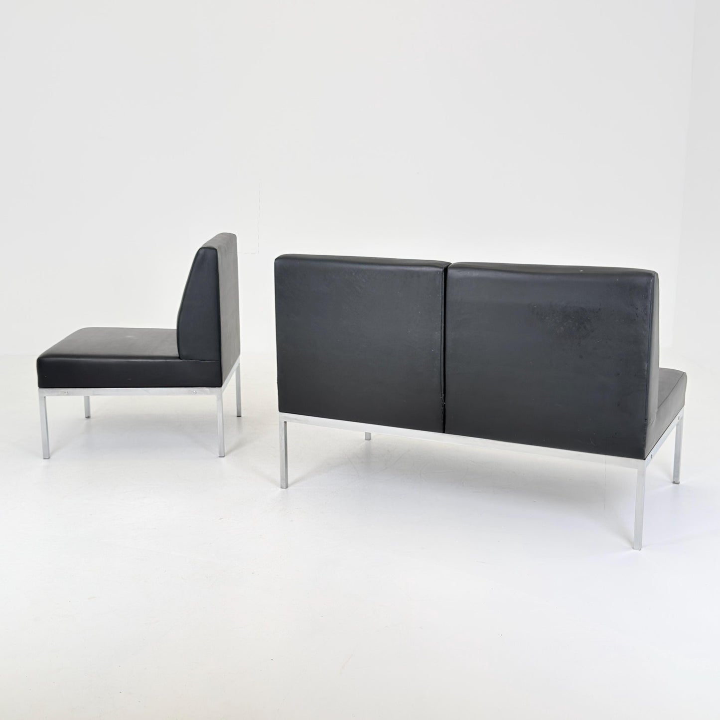 Mid-Century Bauhaus Lounge Chair & 2-Seater Sofa Set by Thonet, Germany 1980s