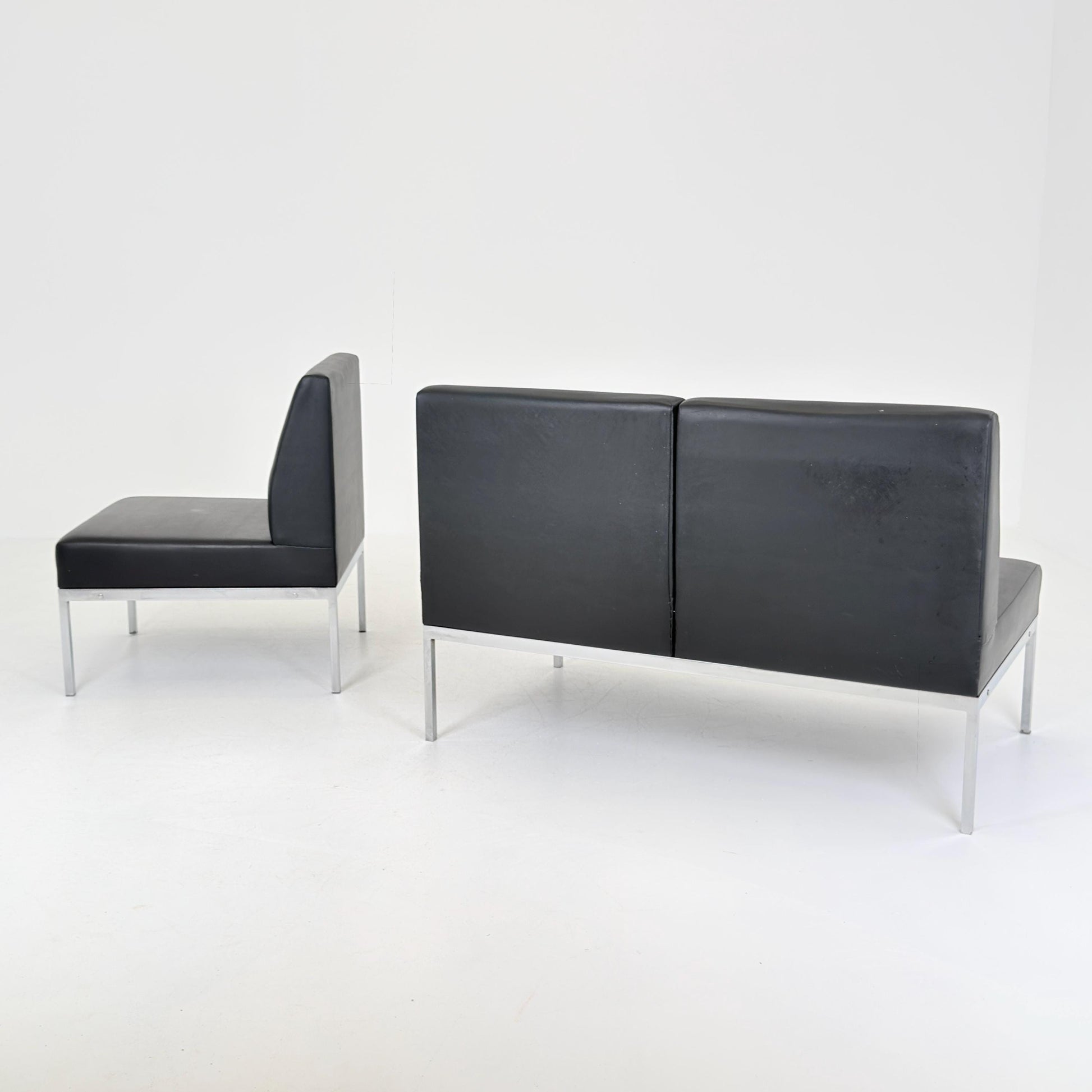 Mid-Century Bauhaus Lounge Chair & 2-Seater Sofa Set by Thonet, Germany 1980s