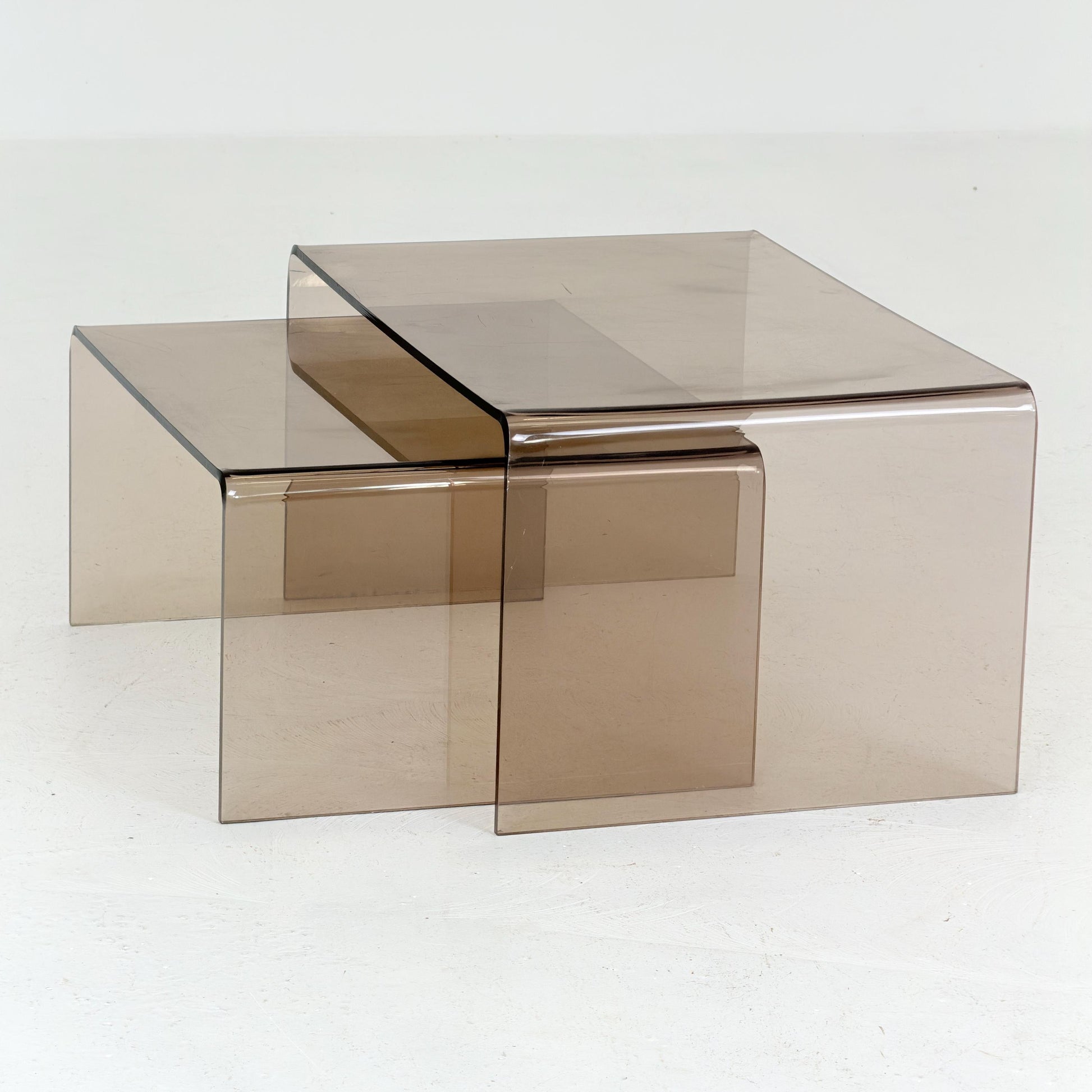 Mid-Century Space Age Smoked Acrylic Nesting Tables set – Germany, 1970s