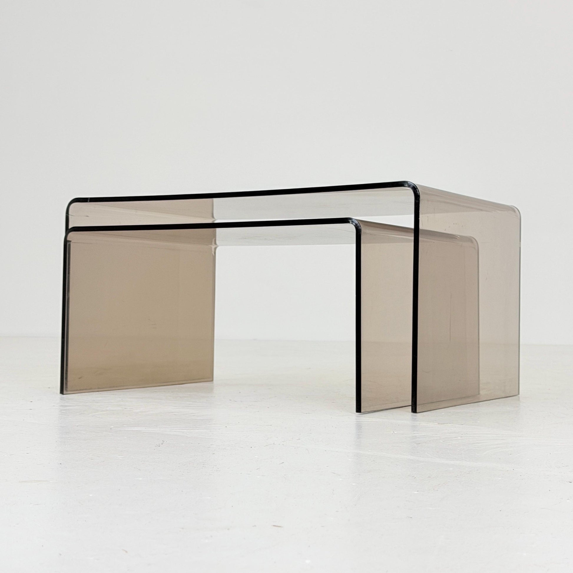Mid-Century Space Age Smoked Acrylic Nesting Tables set – Germany, 1970s
