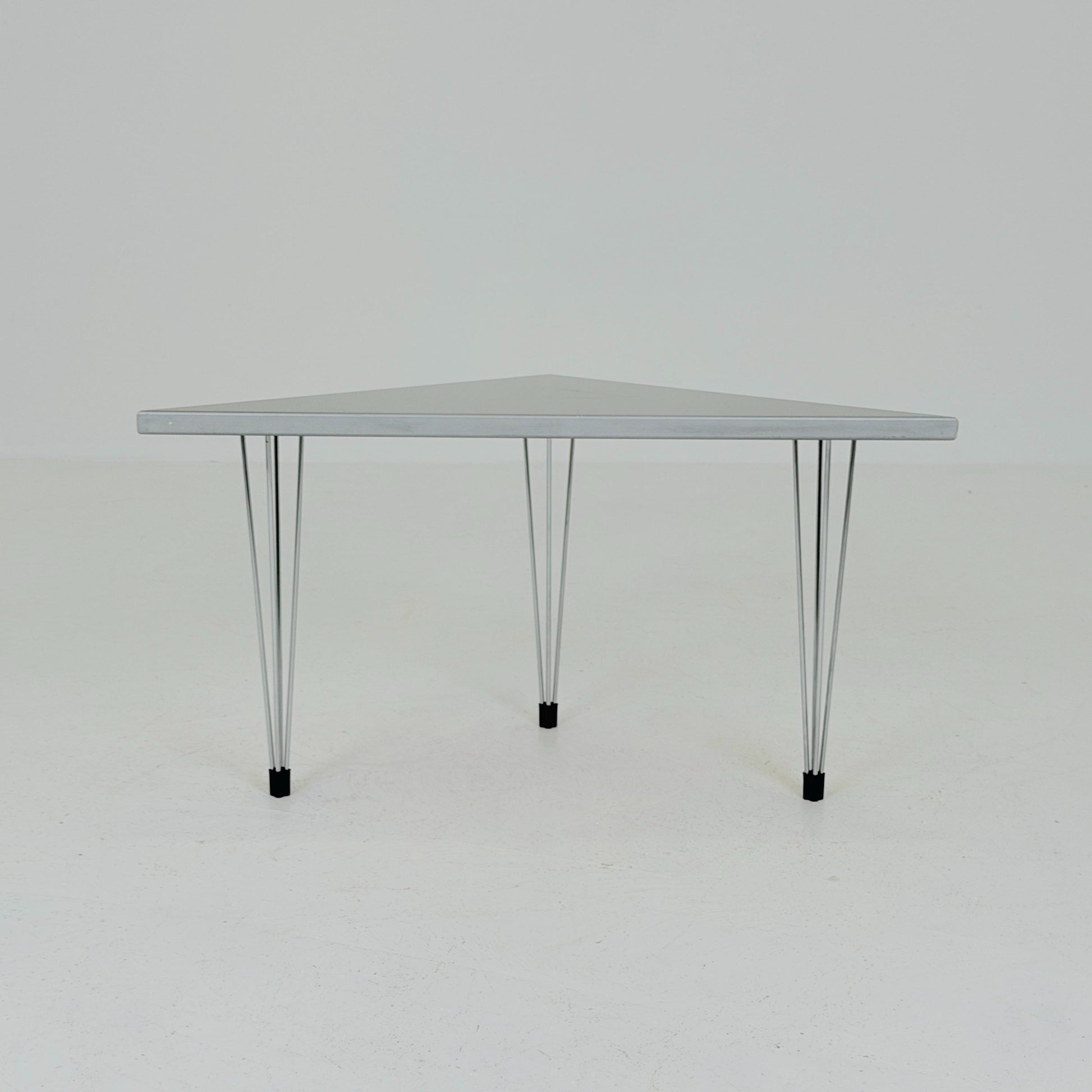 Mid century Vintage Danish Triangular Side Table by Pin Age – Fritz Hansen Design, 1980 Denmark
