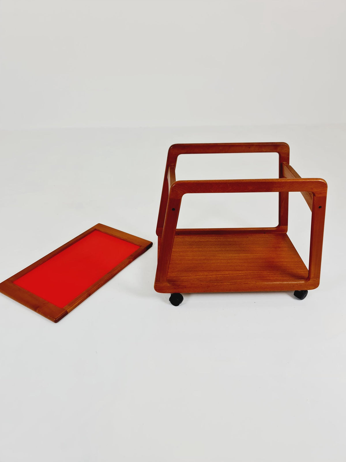 Big Vintage mid century danish trolley in solid teak/ bar cart By SIKA Mobler , 1960s