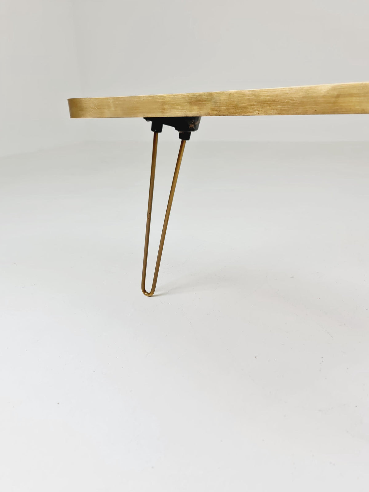 Unique mosaic & solid brass Sidetable by Berthold Muller, 1950s