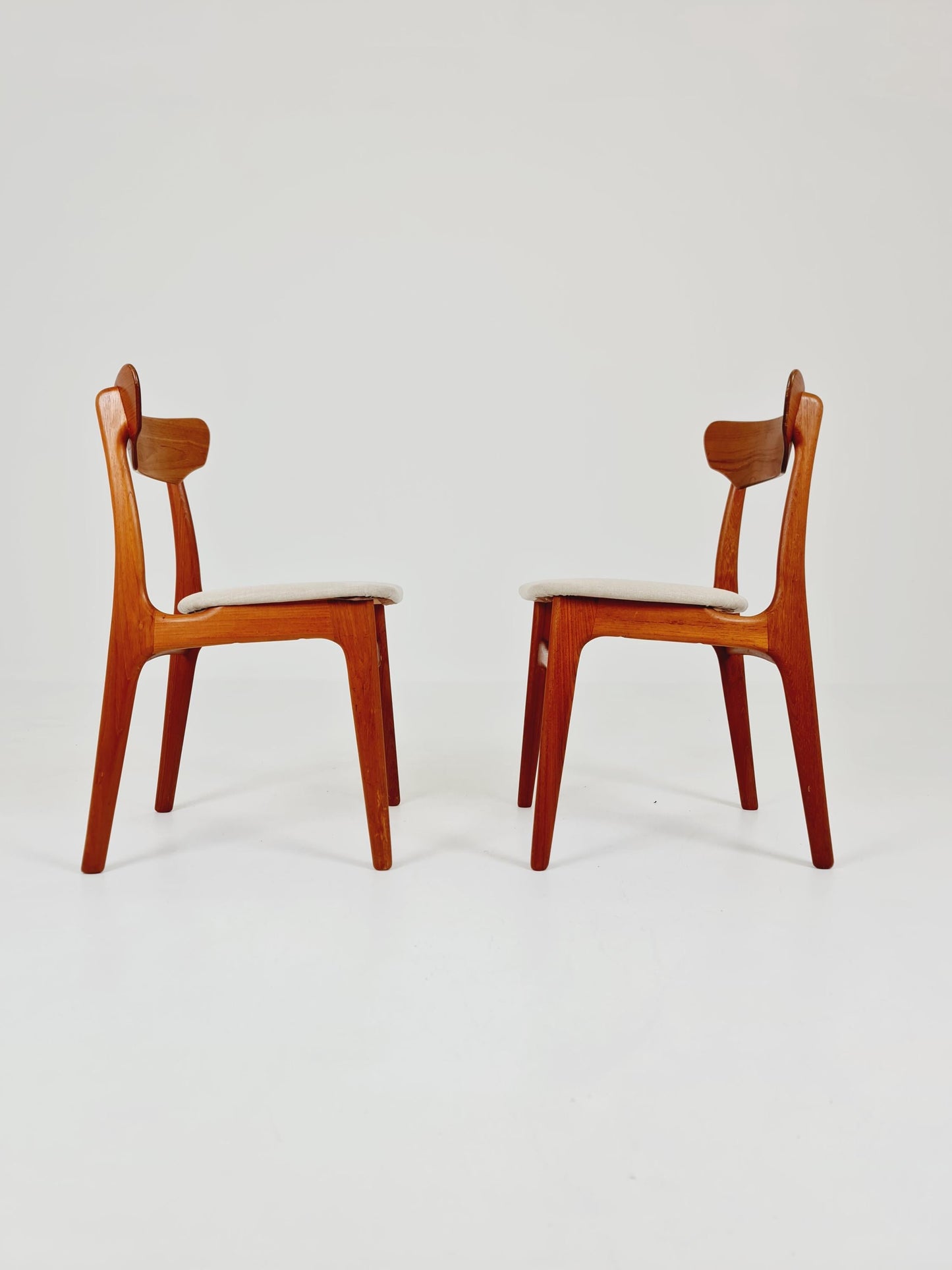 Mid Century Dansih Teak and Leather chair by schiønning & Elgaard ,1960s Set of 2