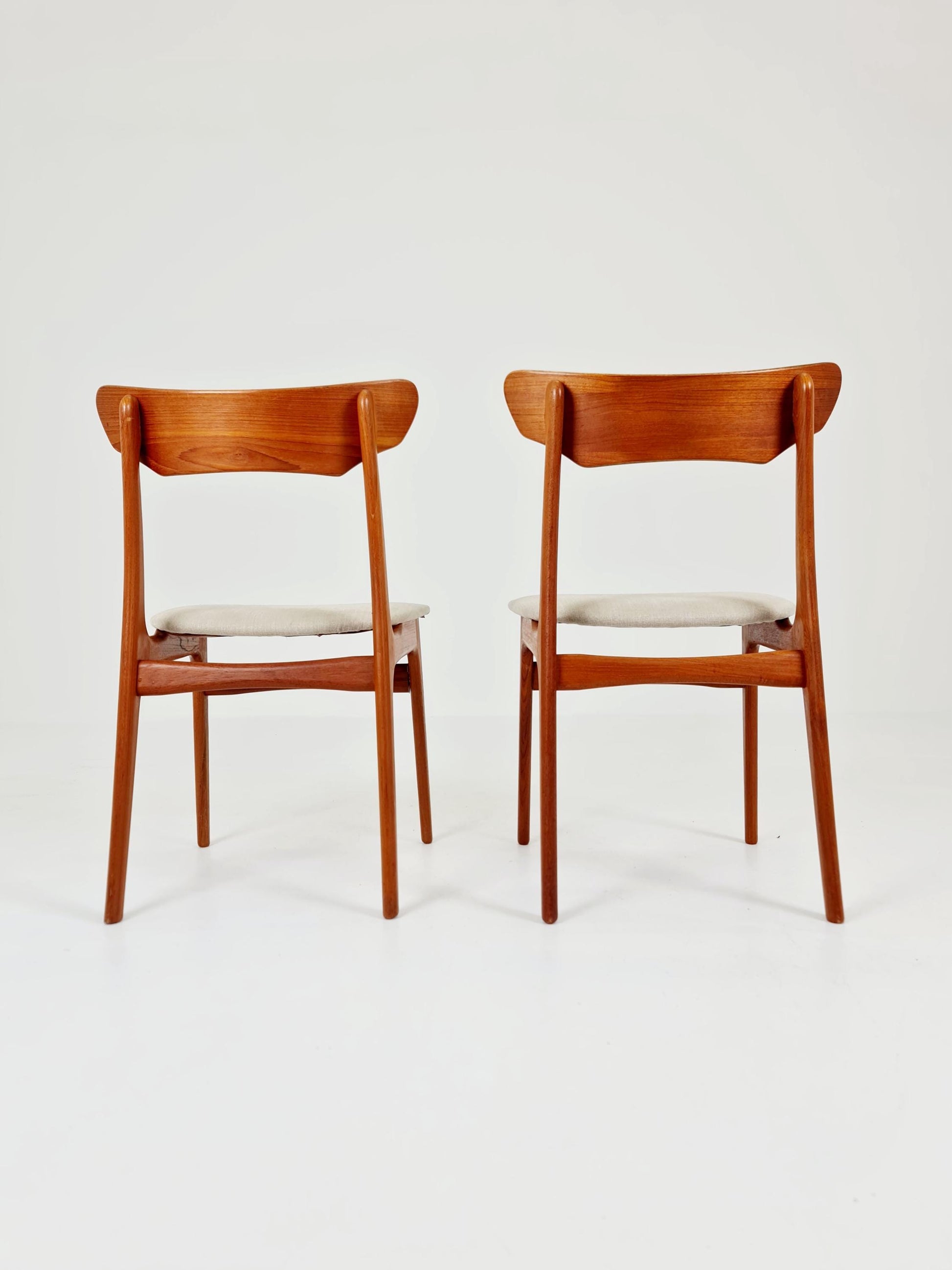 Mid Century Dansih Teak and Leather chair by schiønning & Elgaard ,1960s Set of 2