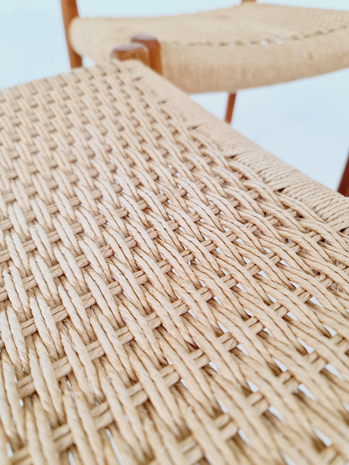 Mid Century Danish Teak and danish cord dining chairs by Niels O.Moller,model 77 , set of 4 ,1960s