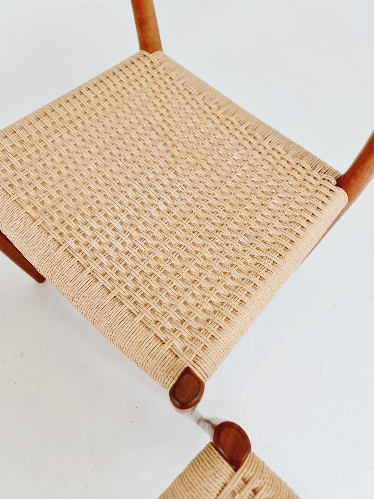 Mid Century Danish Teak and danish cord dining chairs by Niels O.Moller,model 77 , set of 4 ,1960s