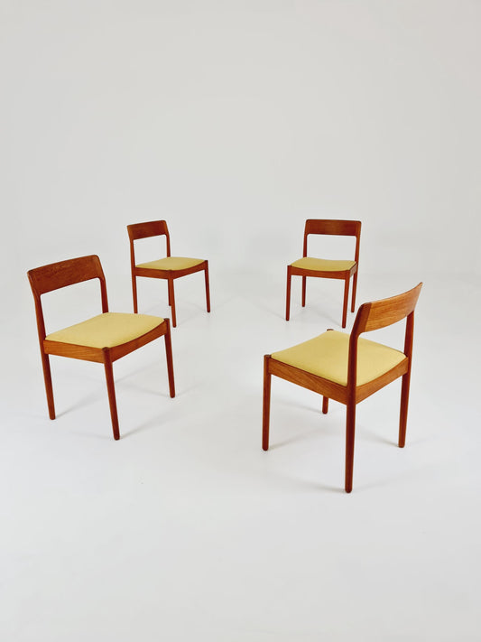 Danish teak dining chairs by Johannes Norgaard 1960s, set of 4