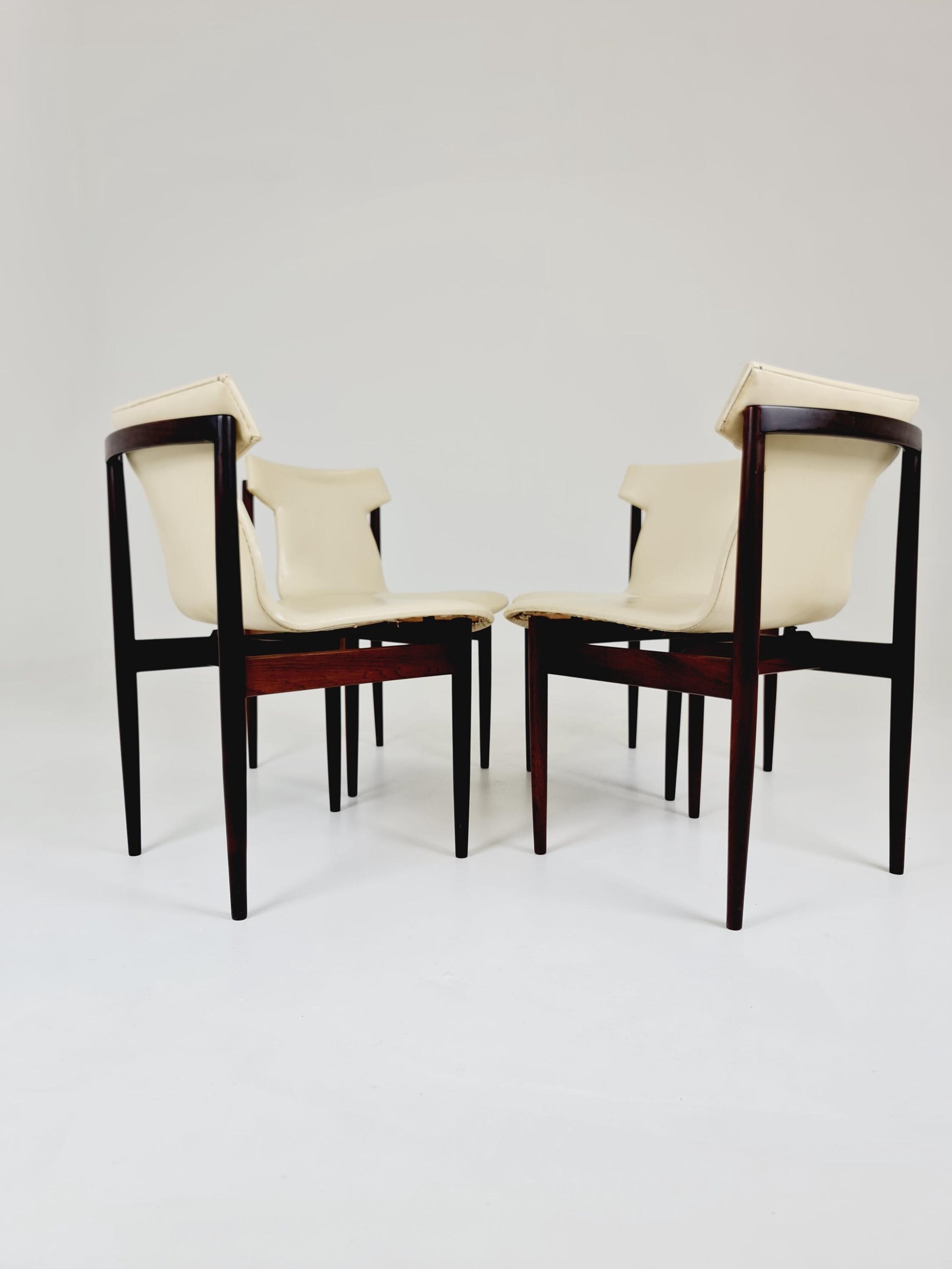 Vintage solid Rosewood dining chairs By Inger Klingenberg for Fristho Holland , 1960s, Set of 4