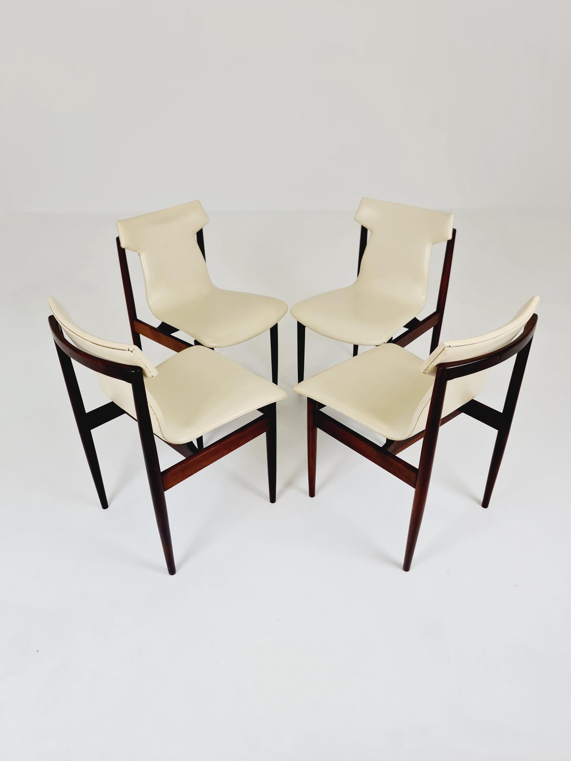 Vintage solid Rosewood dining chairs By Inger Klingenberg for Fristho Holland , 1960s, Set of 4