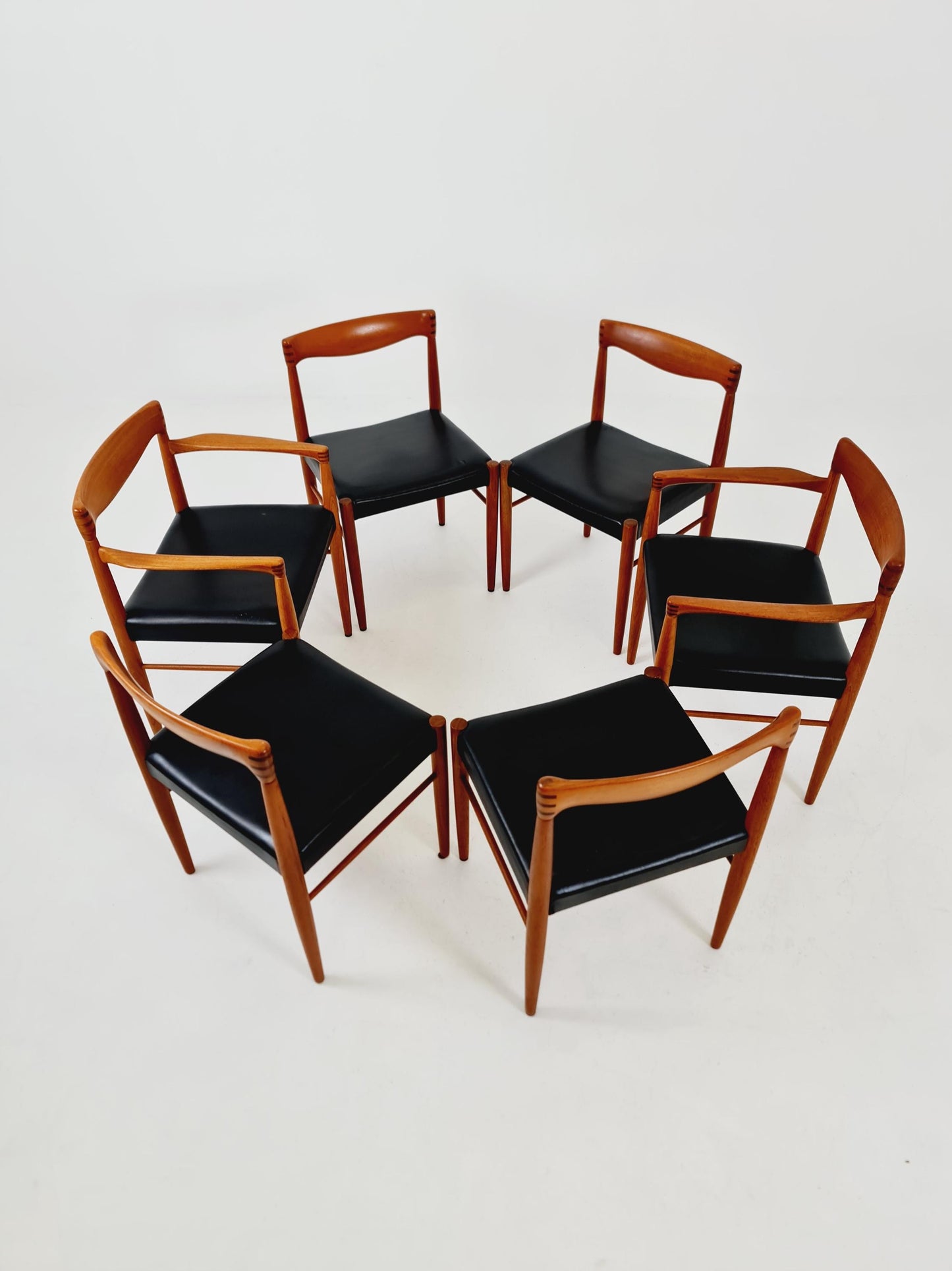 Danish teak dining chairs by H. W. Klein for Bramin, 1960s, set of 6