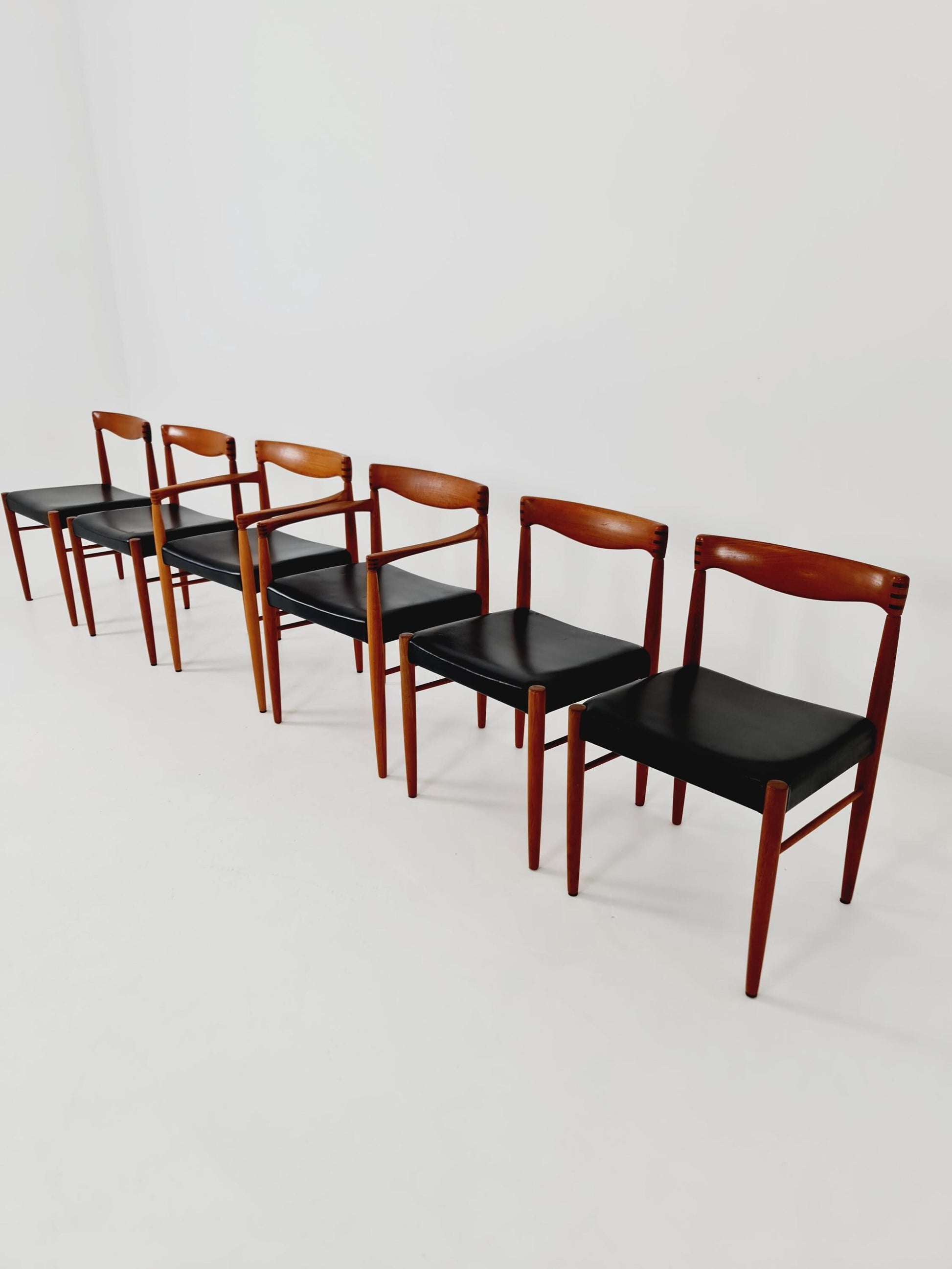 Danish teak dining chairs by H. W. Klein for Bramin, 1960s, set of 6