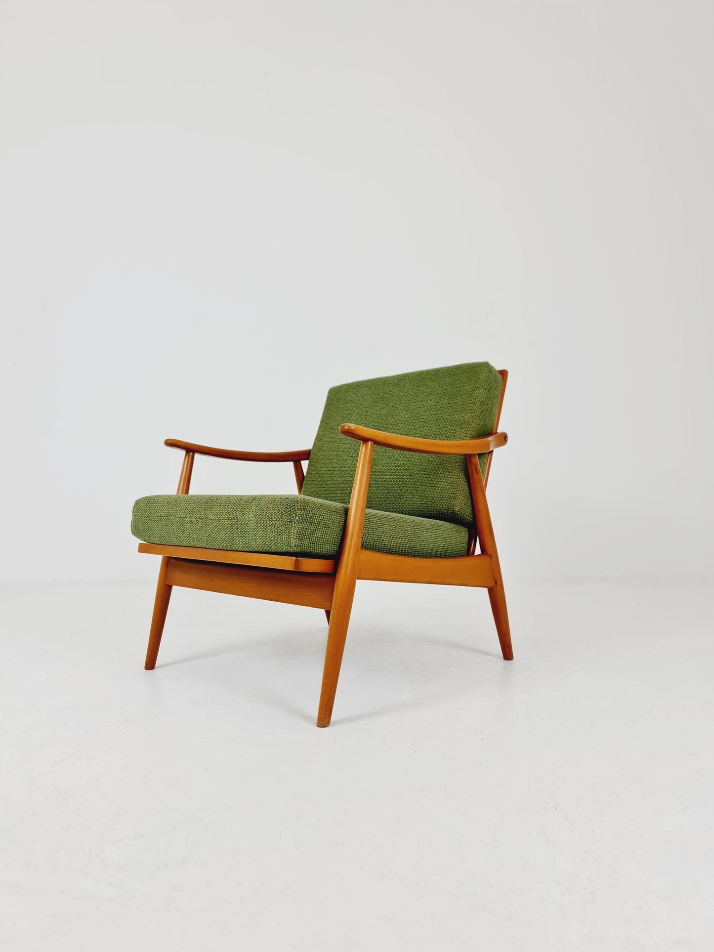 Rare Mid-century vintage Danish beech Lounge chair, 1960s