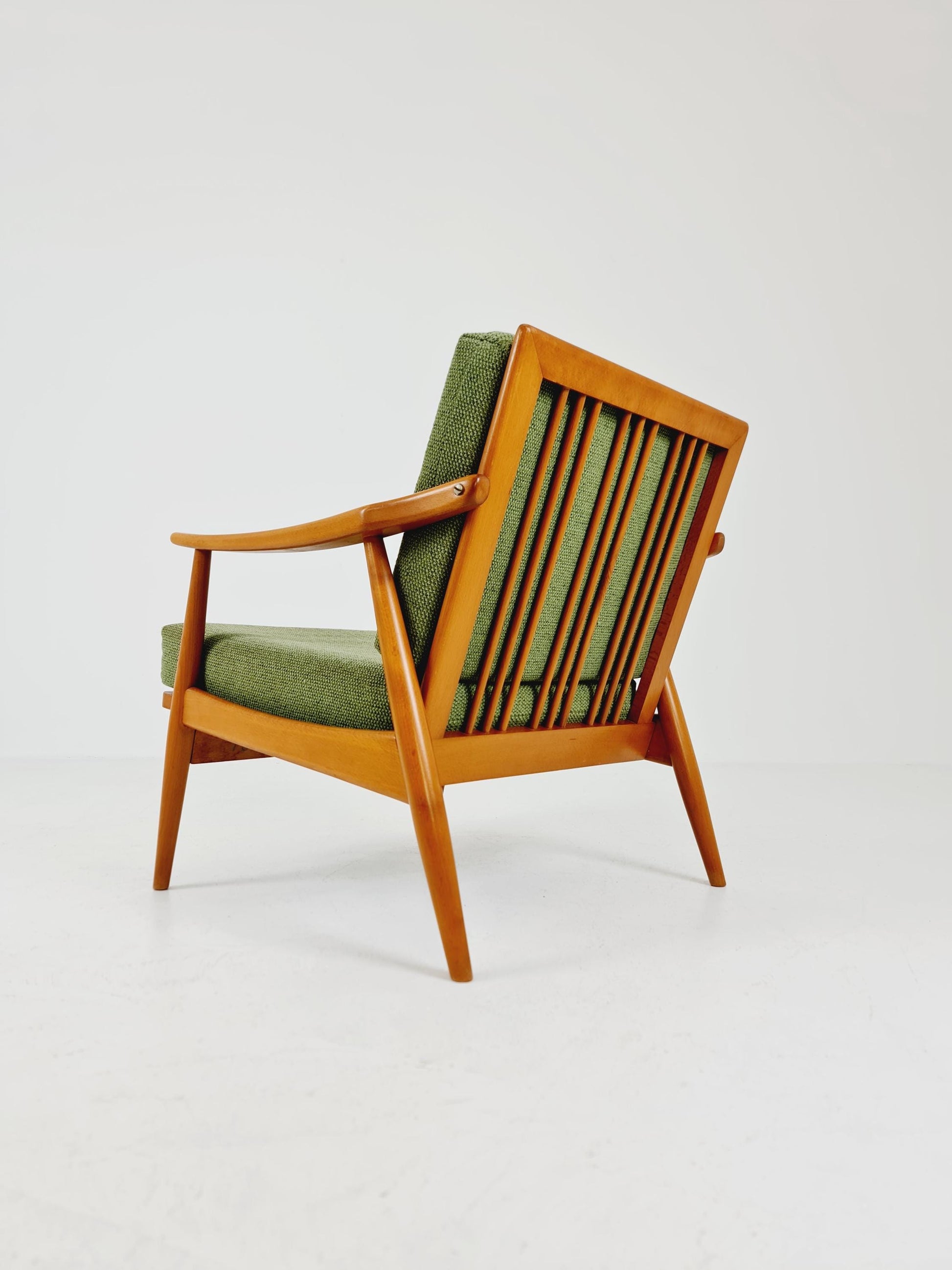 Rare Mid-century vintage Danish beech Lounge chair, 1960s