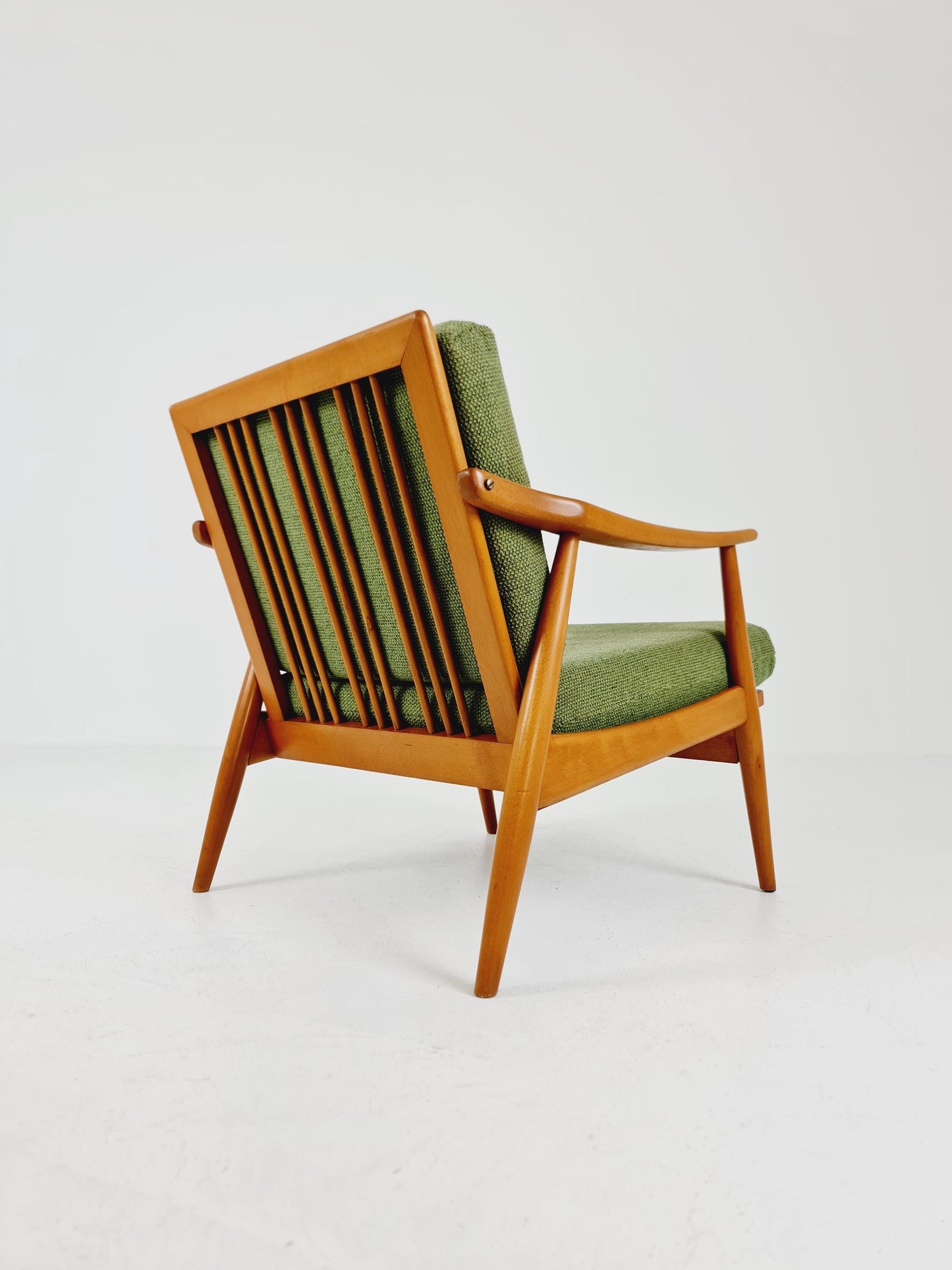 Rare Mid-century vintage Danish beech Lounge chair, 1960s