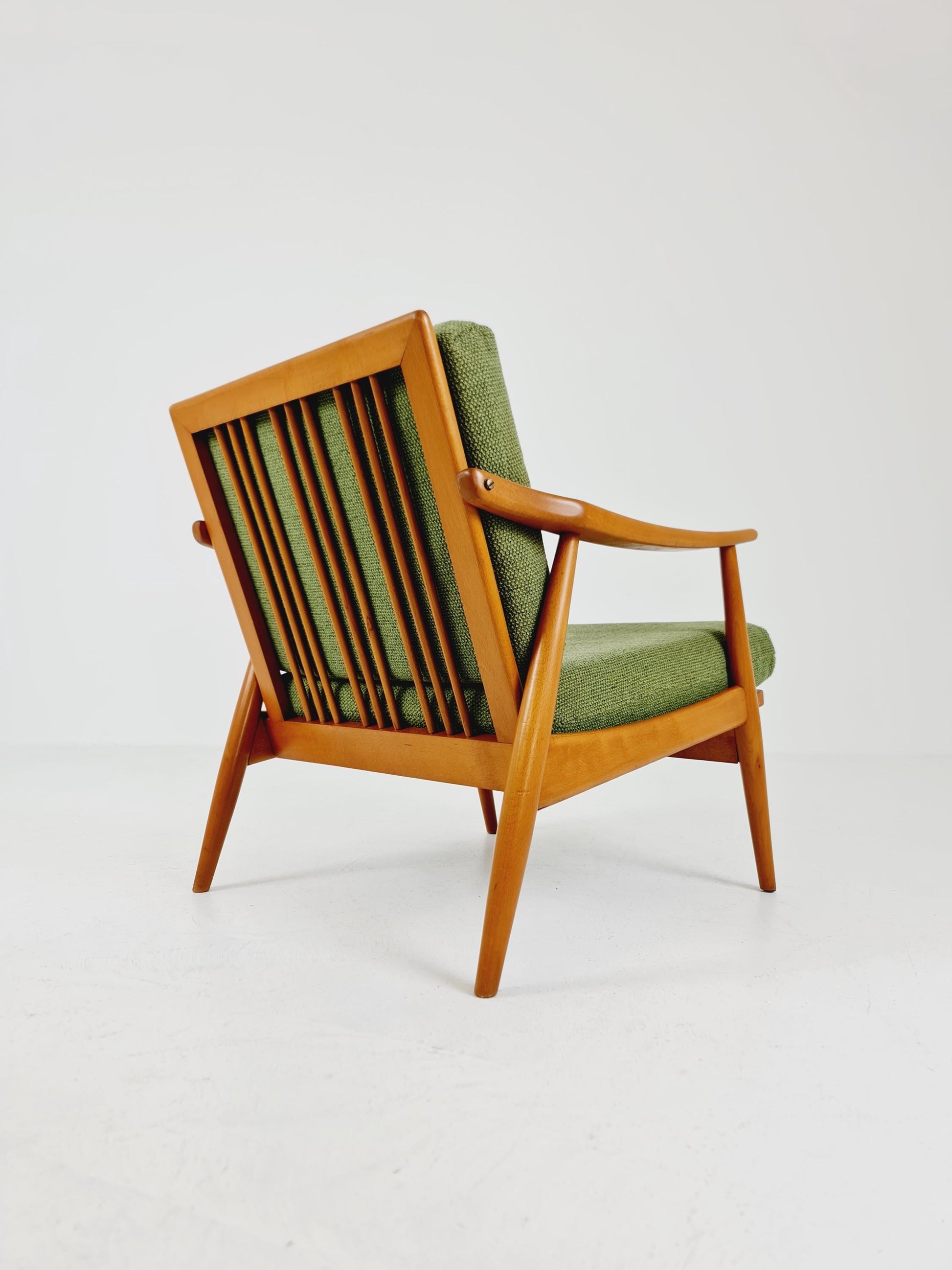 Rare Mid-century vintage Danish beech Lounge chair, 1960s