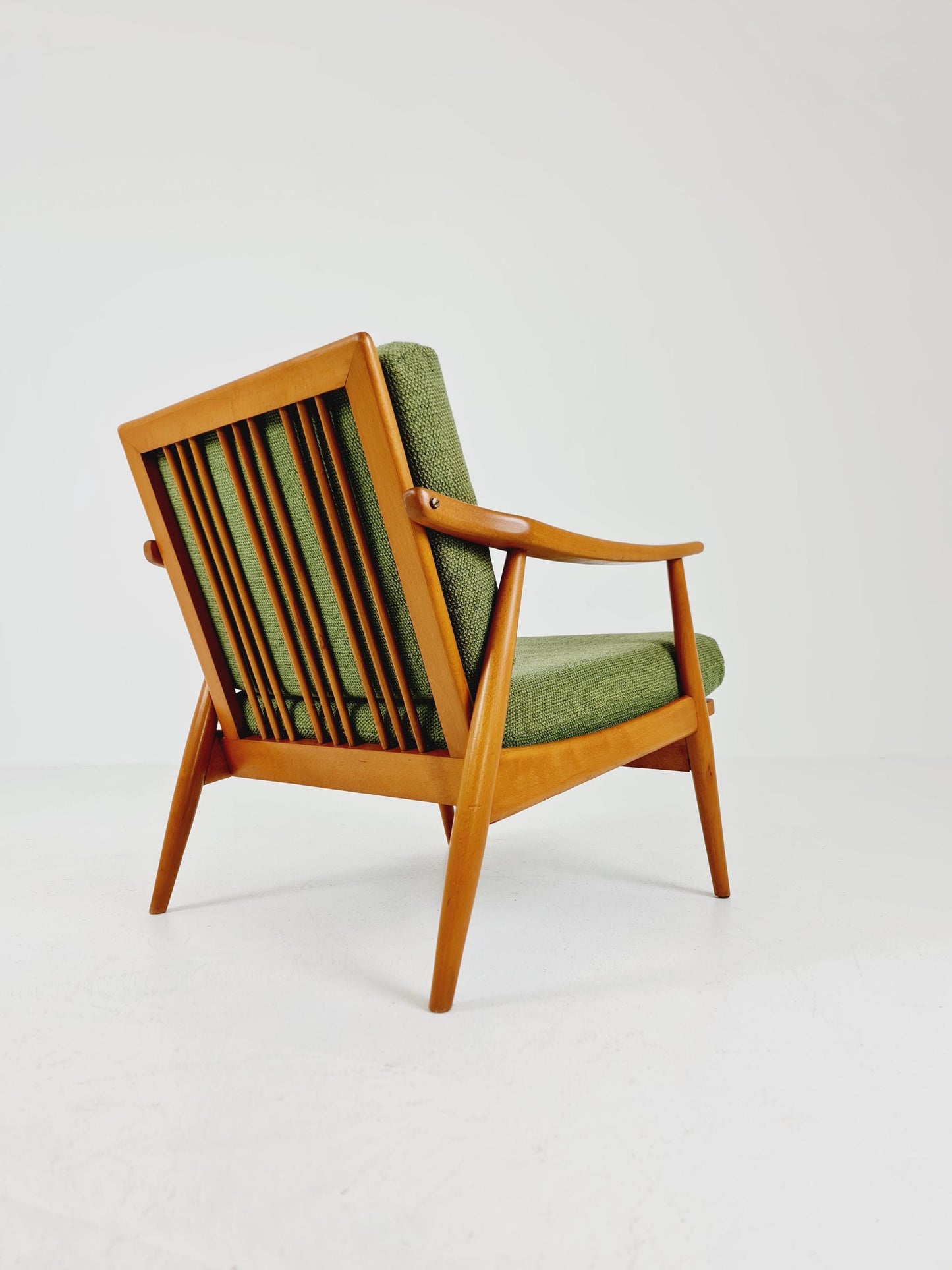 Rare Mid-century vintage Danish beech Lounge chair, 1960s