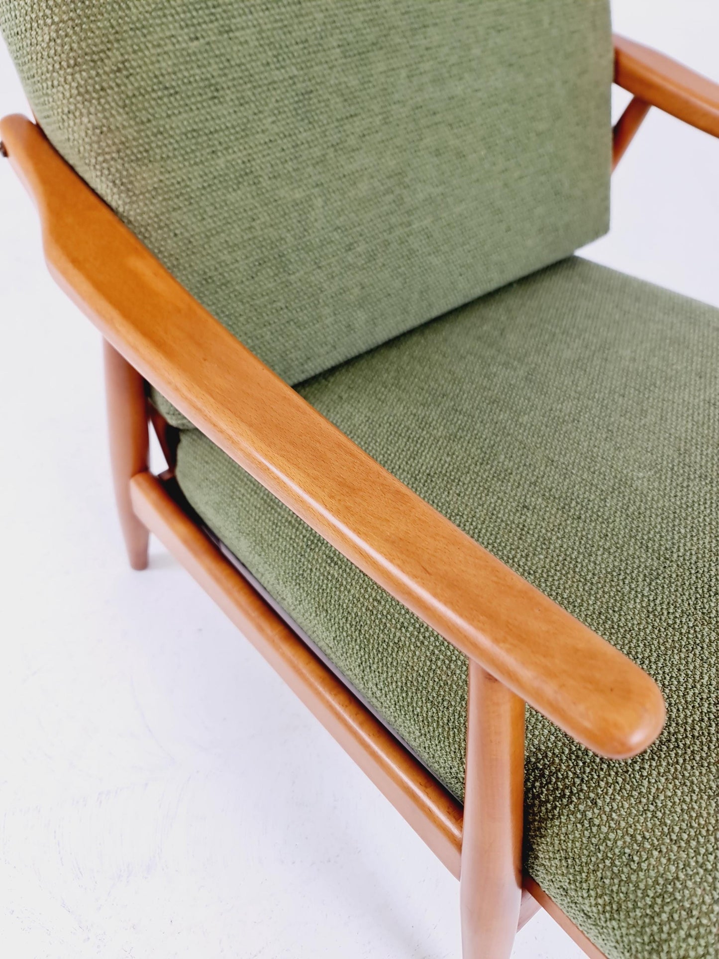 Rare Mid-century vintage Danish beech Lounge chair, 1960s
