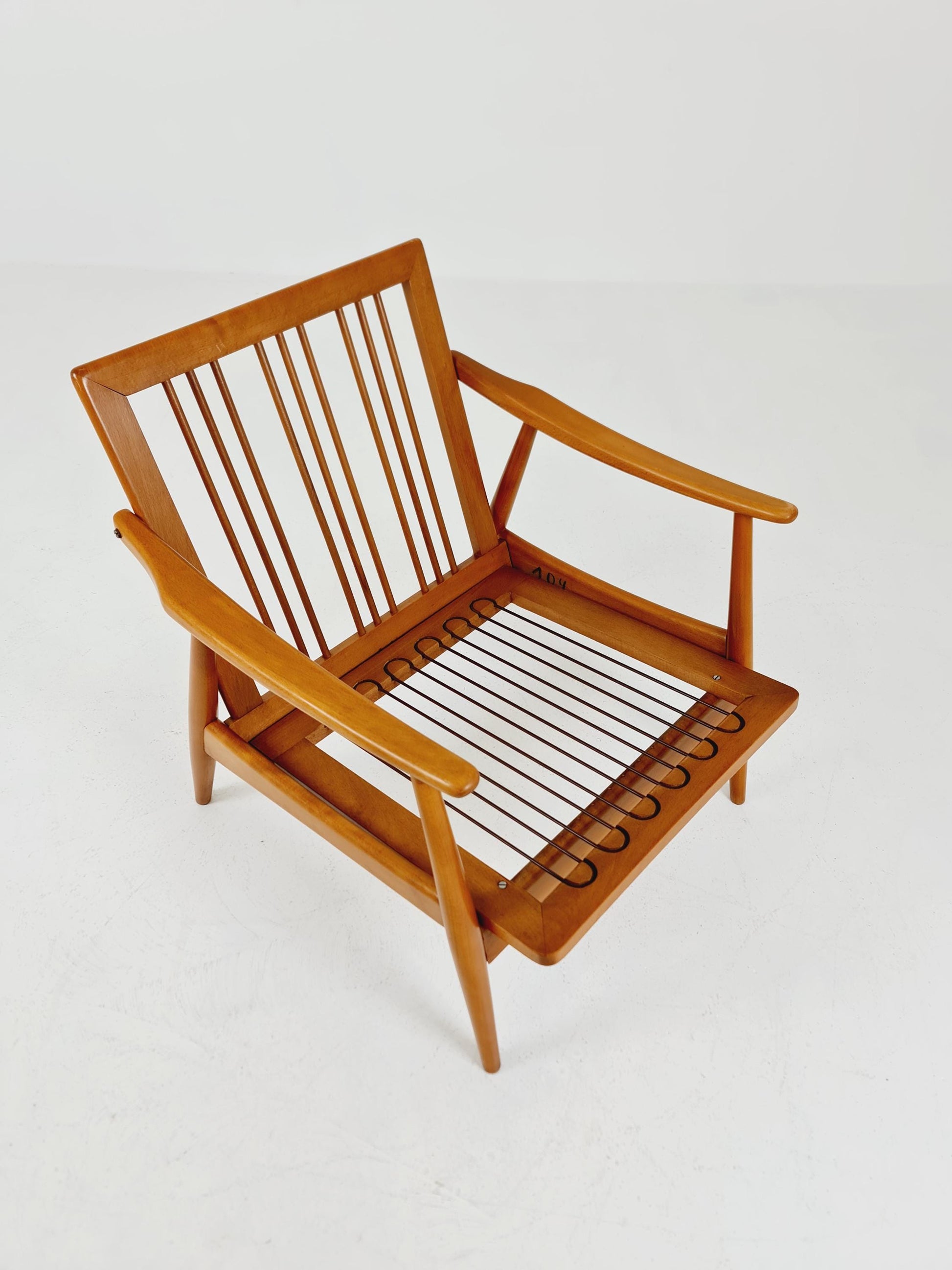 Rare Mid-century vintage Danish beech Lounge chair, 1960s