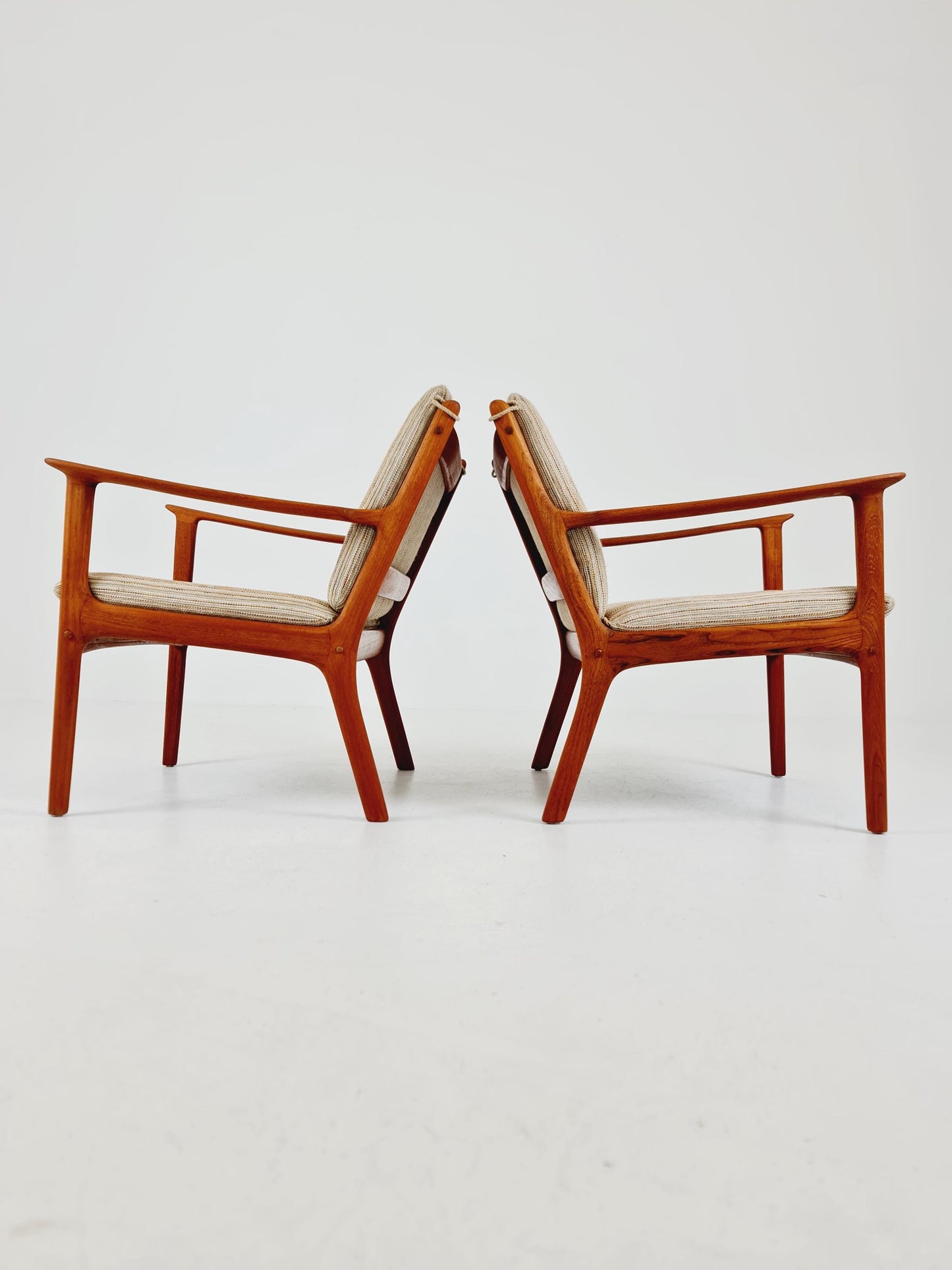 Mid-century Rare Danish teak lounge chair/ Easy chair by Ole Wanscher for Poul Jeppesens , 1960s Set of 2