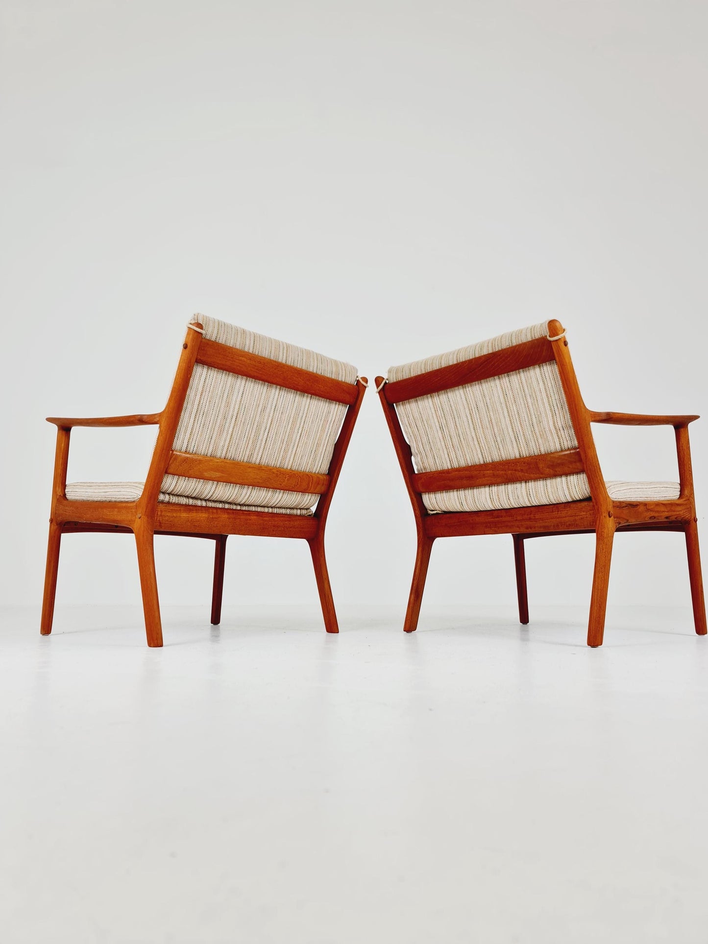 Mid-century Rare Danish teak lounge chair/ Easy chair by Ole Wanscher for Poul Jeppesens , 1960s Set of 2