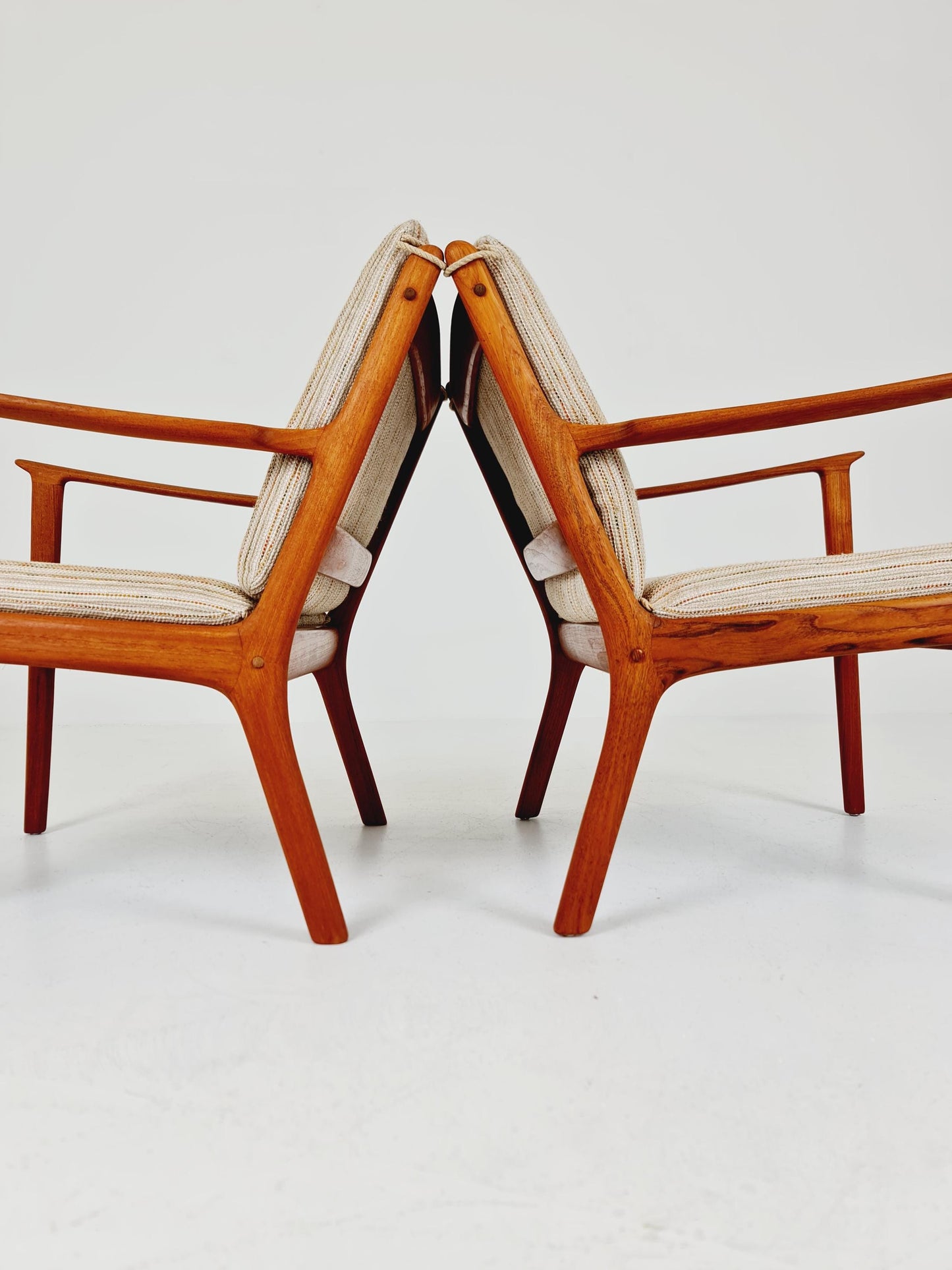 Mid-century Rare Danish teak lounge chair/ Easy chair by Ole Wanscher for Poul Jeppesens , 1960s Set of 2