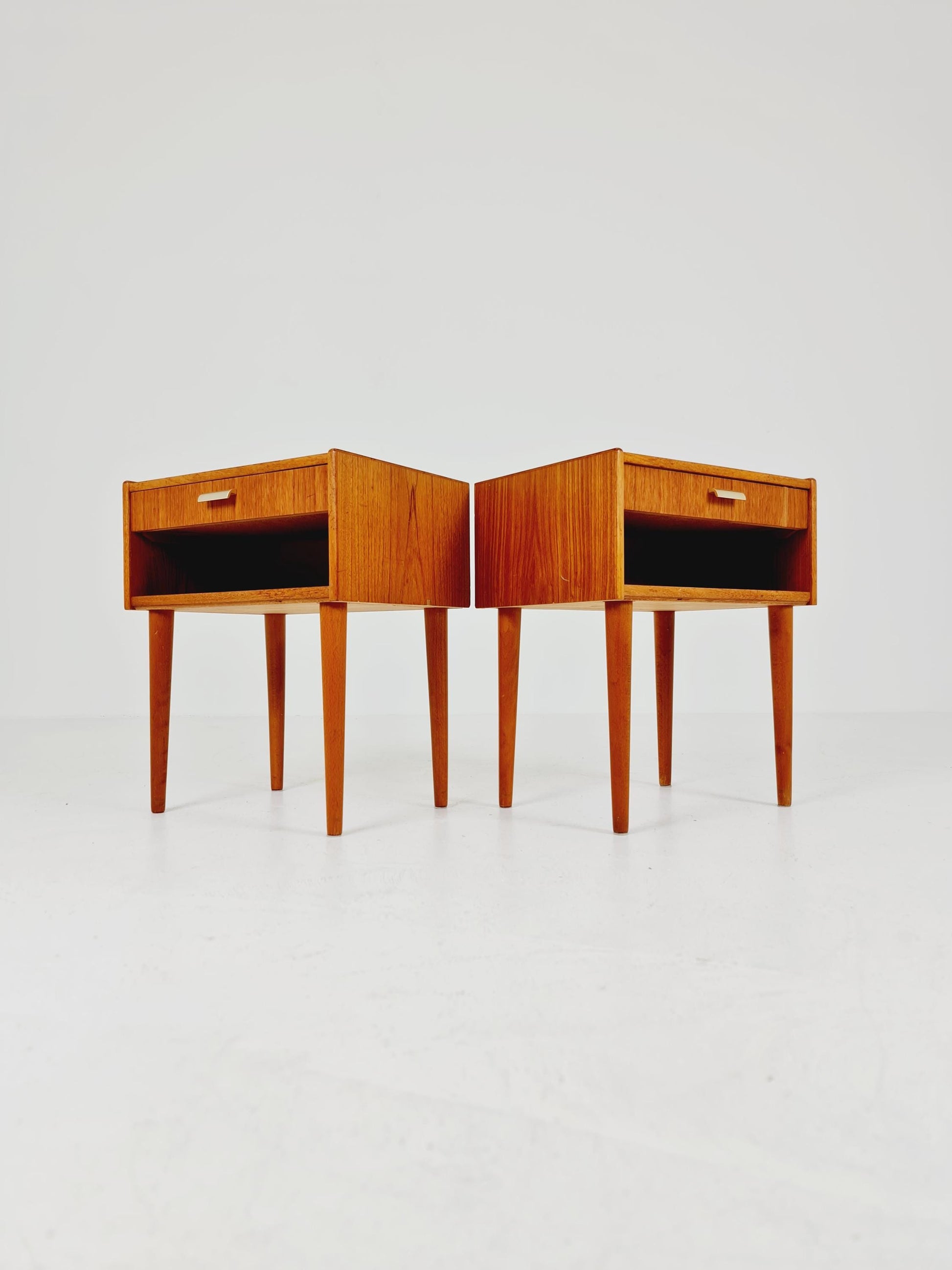 Mid century Danish teak side tables/ Bedside tables/ Nightstands, Denmark, 1960s, set of 2