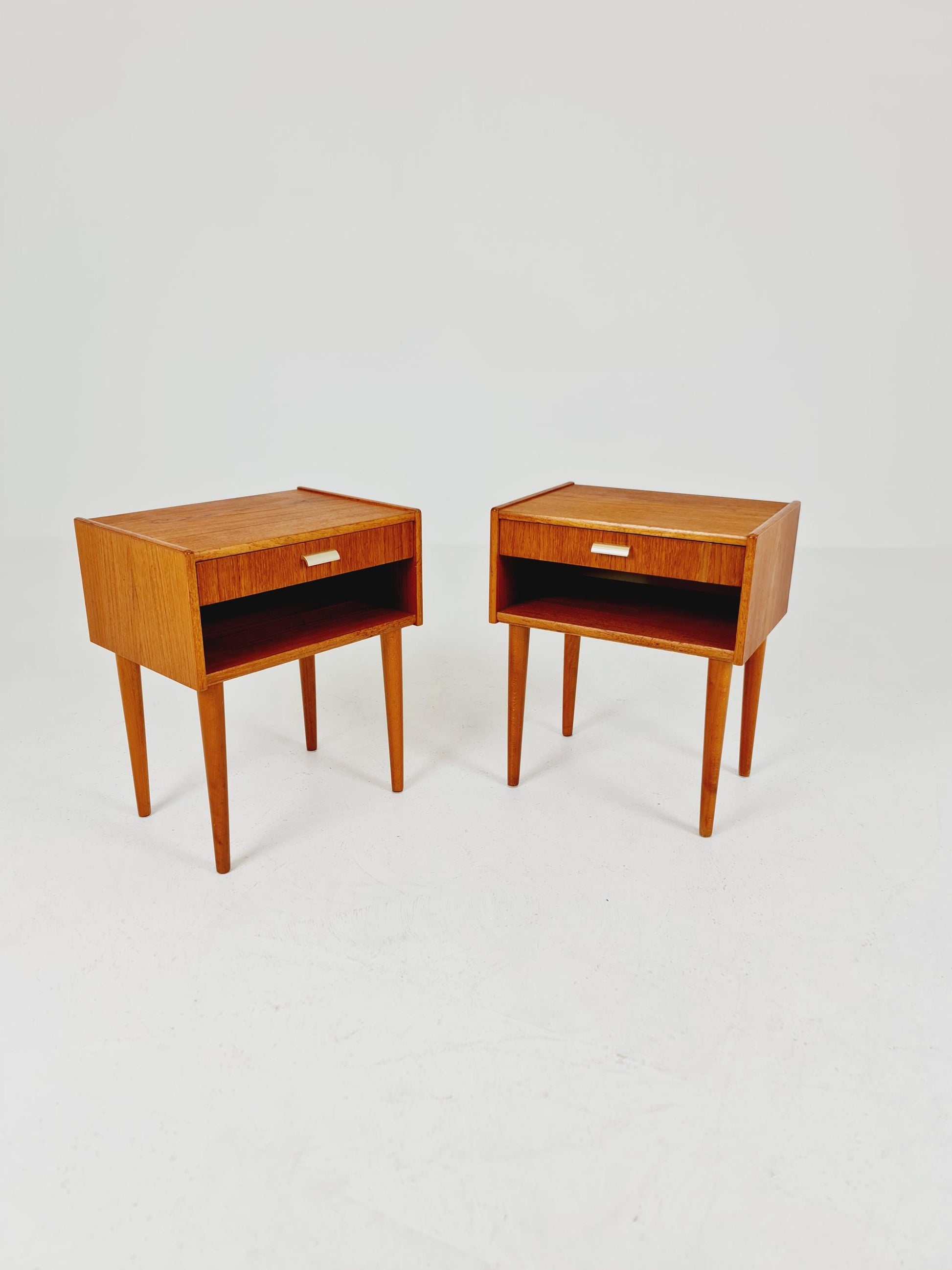 Mid century Danish teak side tables/ Bedside tables/ Nightstands, Denmark, 1960s, set of 2