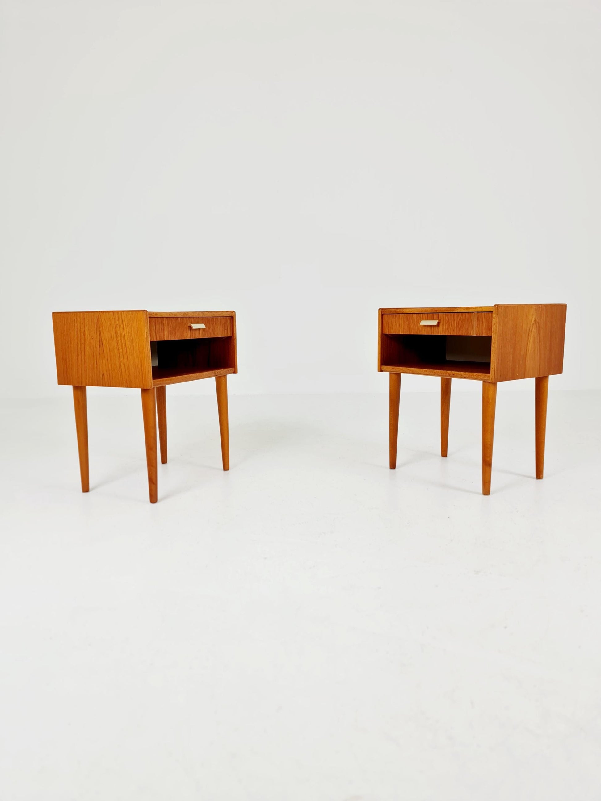 Mid century Danish teak side tables/ Bedside tables/ Nightstands, Denmark, 1960s, set of 2