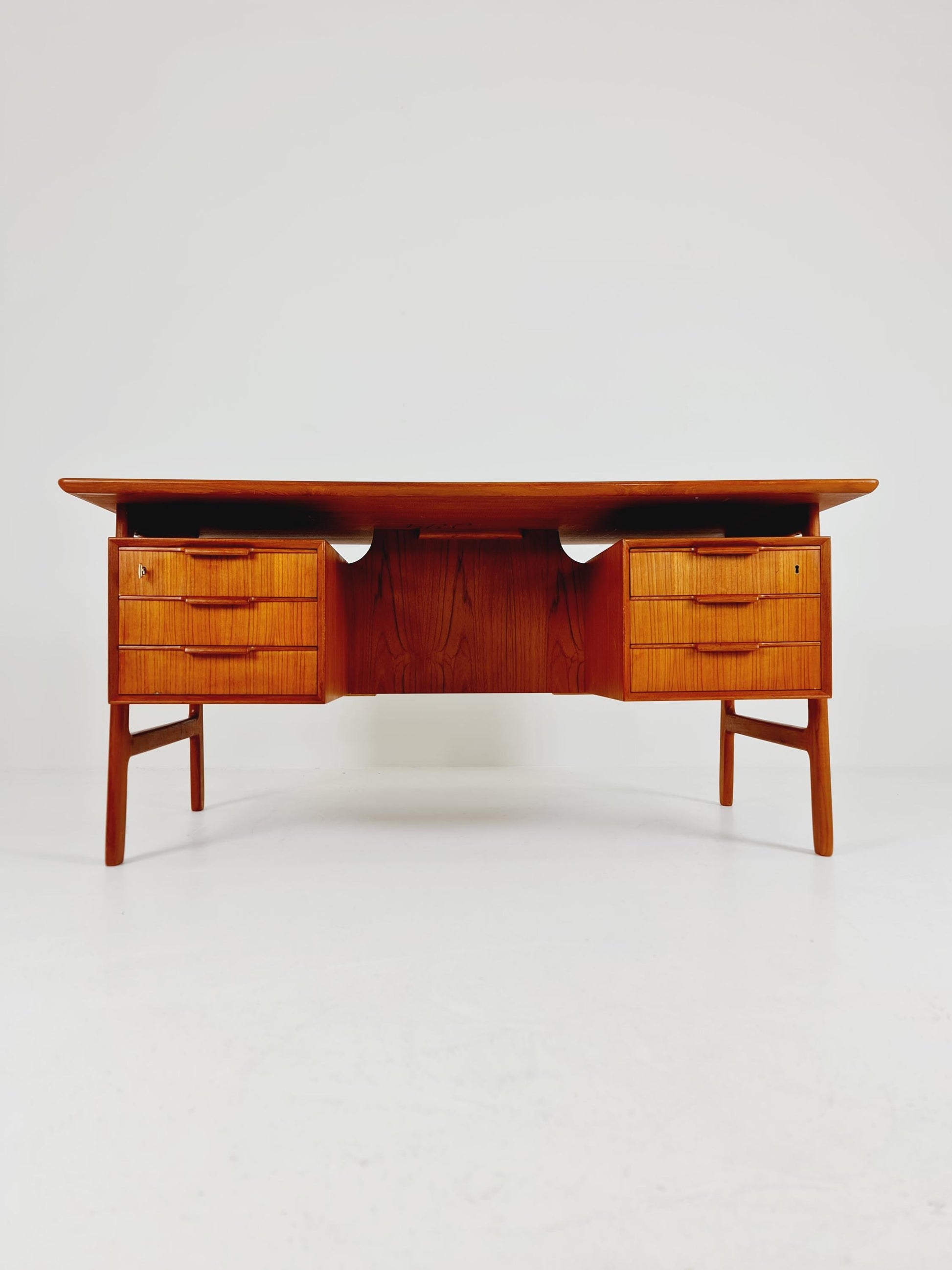 Danish teak desk, Executive Desk by Omann jun, Model No 75, 1960s