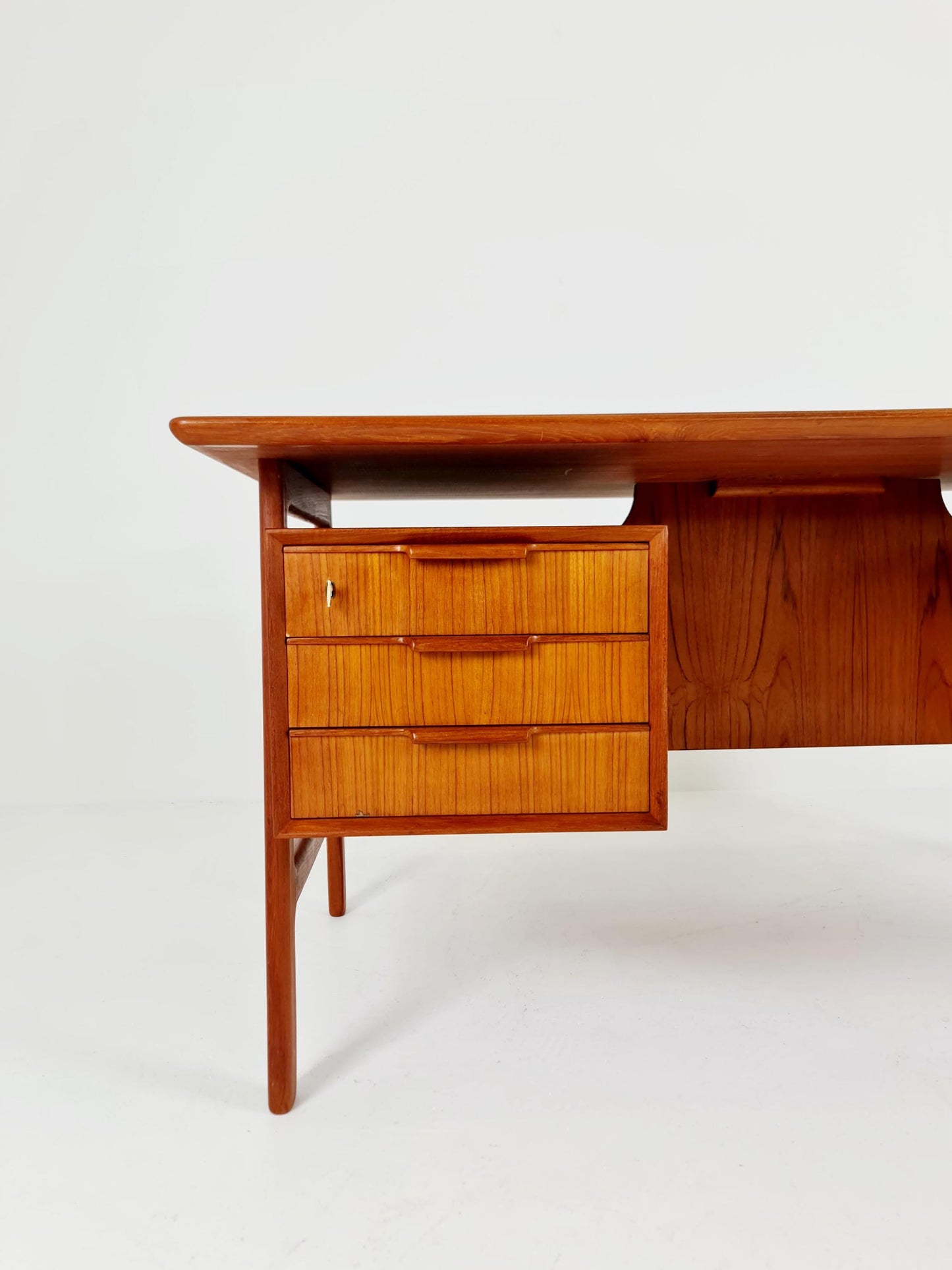Danish teak desk, Executive Desk by Omann jun, Model No 75, 1960s