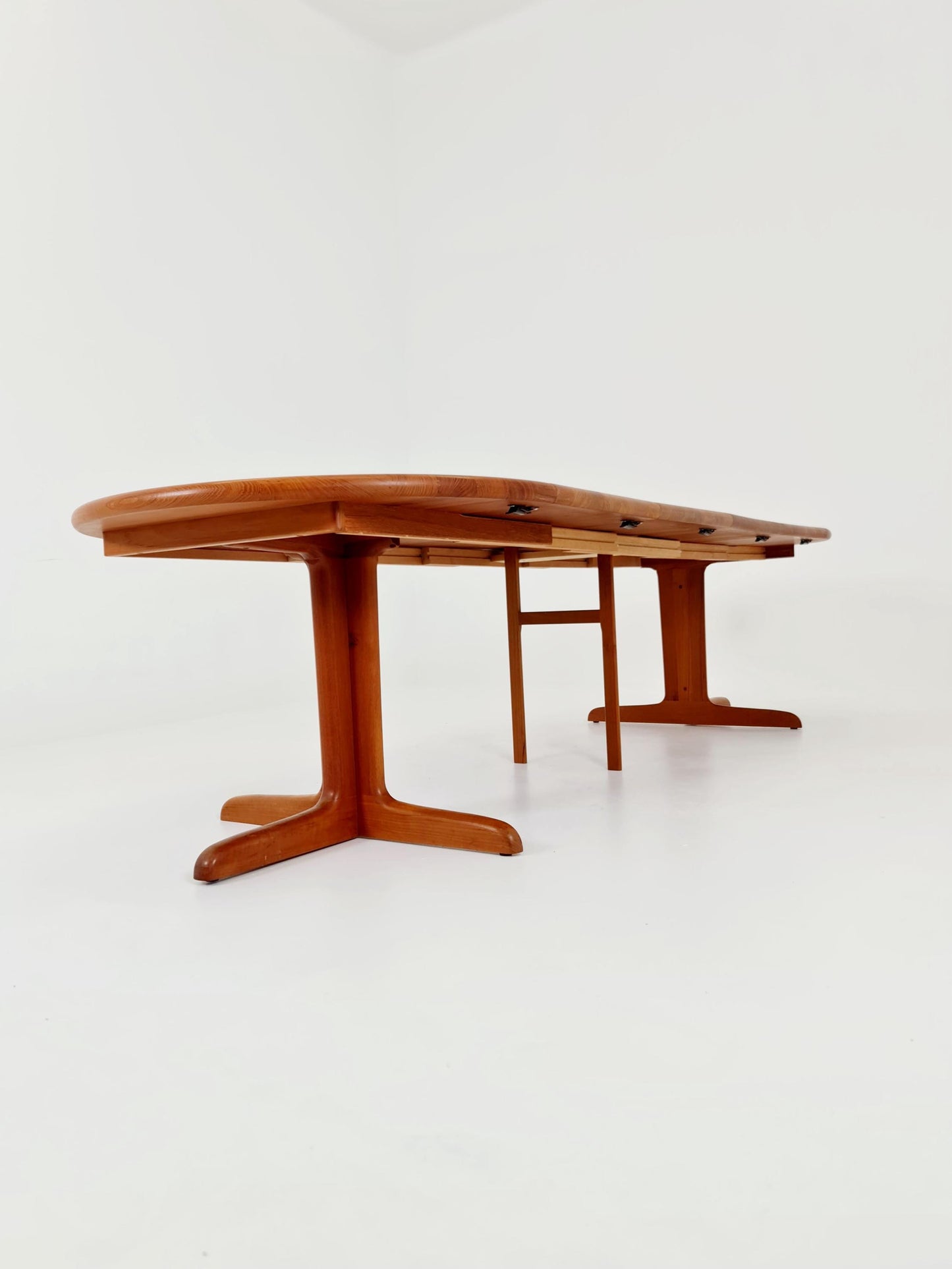 Mid century extendable Danish Modern Solid Teak XXL dining table by Langeskov MöbelFabrik , 1970s
