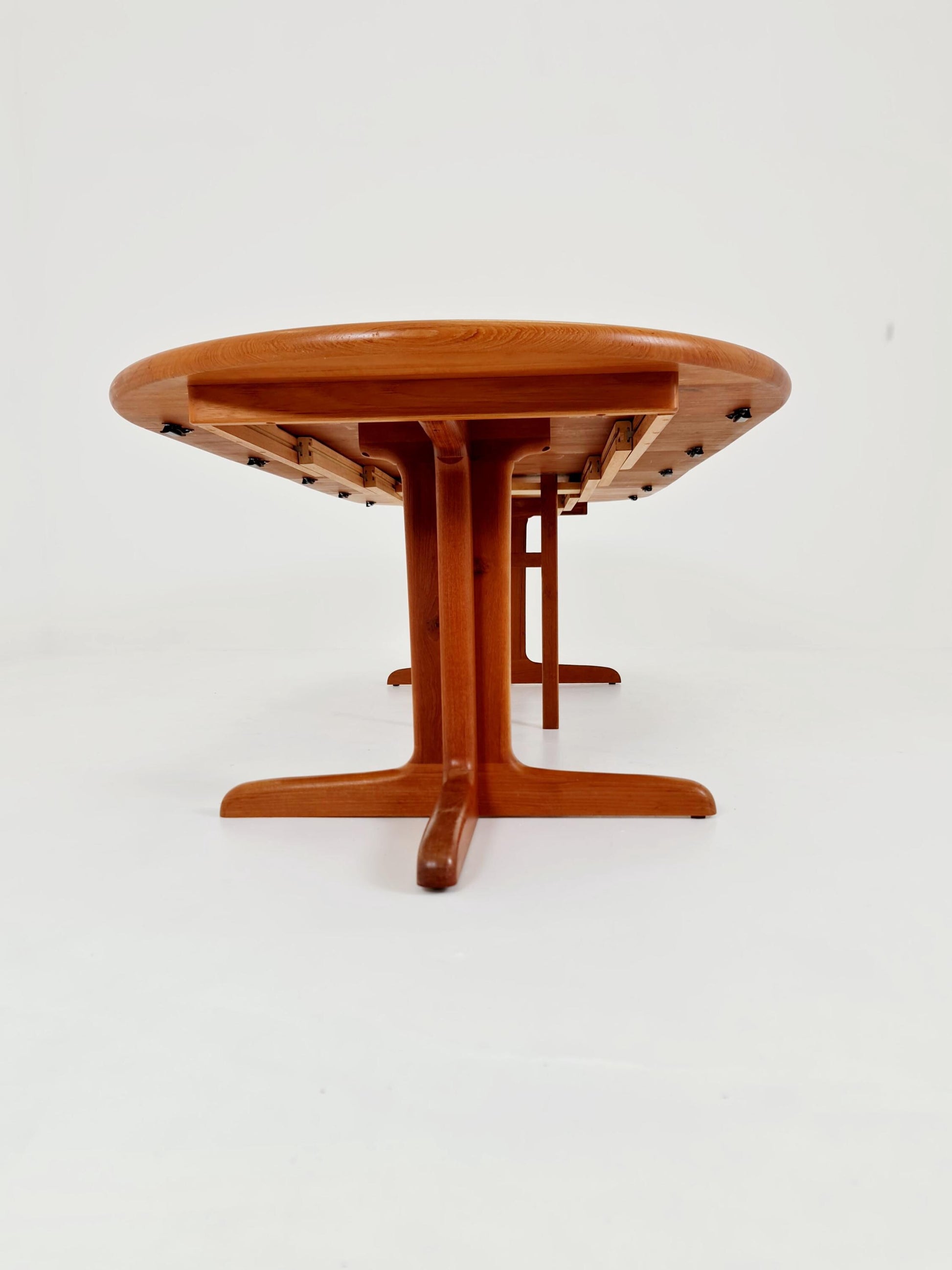 Mid century extendable Danish Modern Solid Teak XXL dining table by Langeskov MöbelFabrik , 1970s