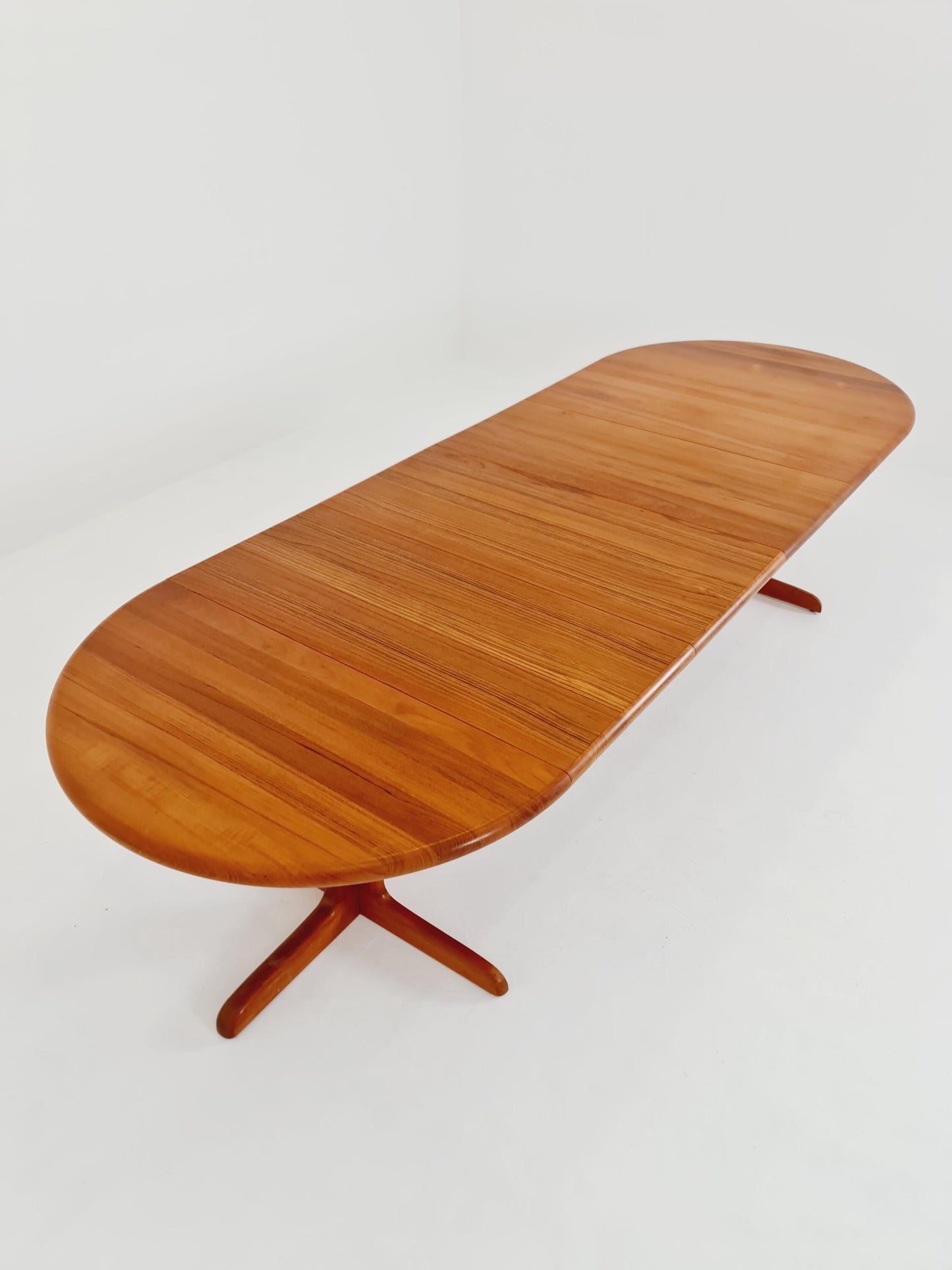 Mid century extendable Danish Modern Solid Teak XXL dining table by Langeskov MöbelFabrik , 1970s