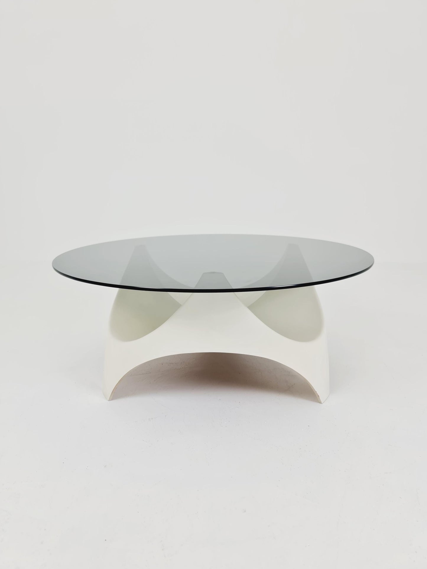 vintage Space Age Smoked Glass coffe table by Opal Germany ,1970s