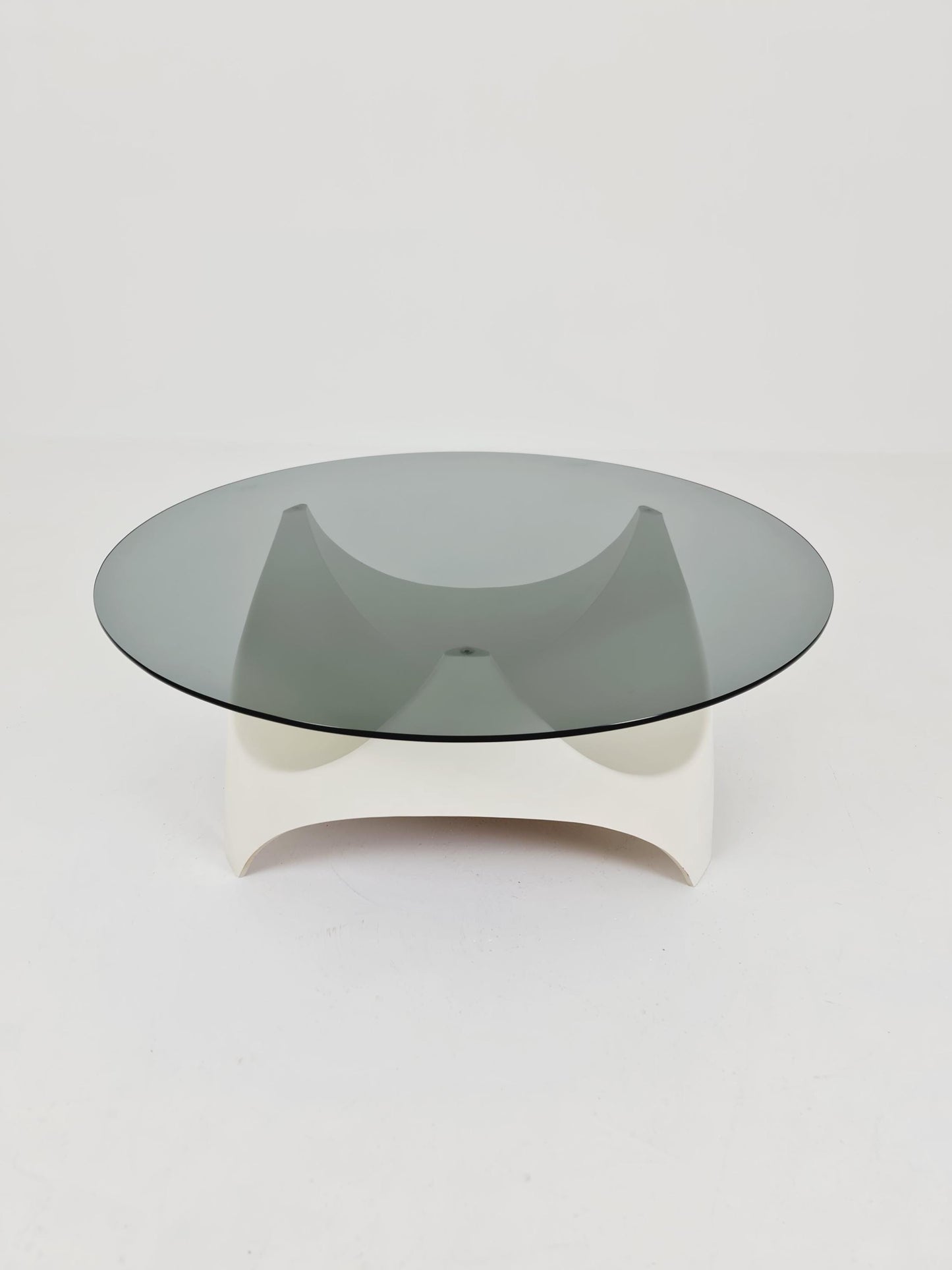 vintage Space Age Smoked Glass coffe table by Opal Germany ,1970s