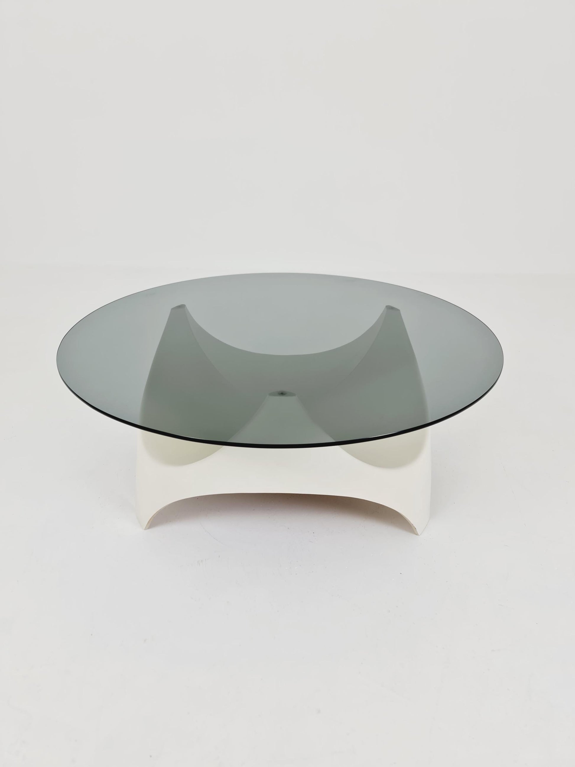 vintage Space Age Smoked Glass coffe table by Opal Germany ,1970s