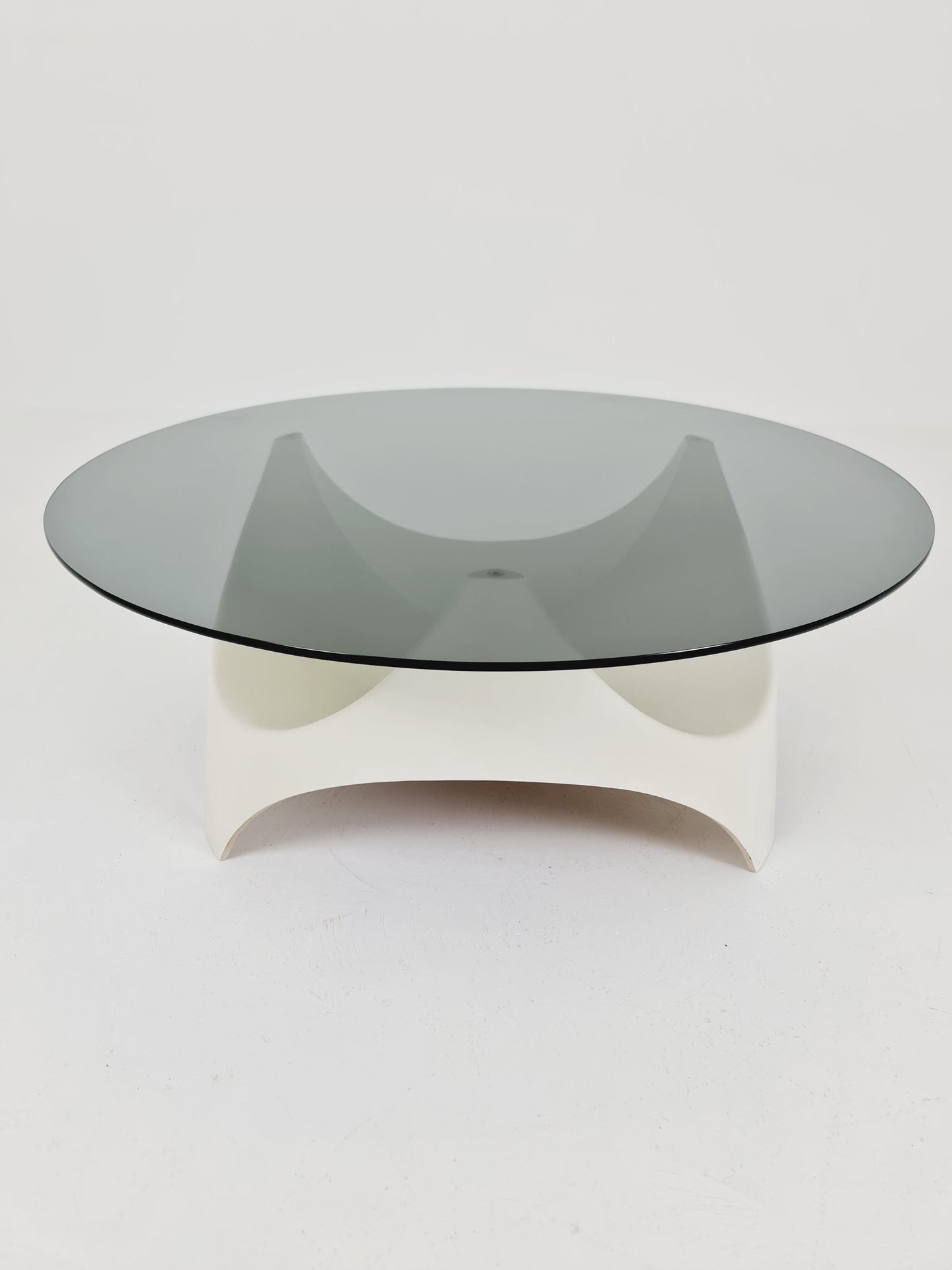 vintage Space Age Smoked Glass coffe table by Opal Germany ,1970s