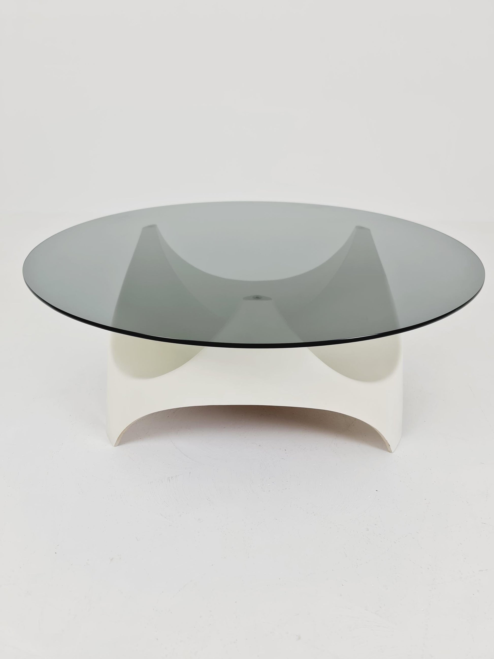 vintage Space Age Smoked Glass coffe table by Opal Germany ,1970s