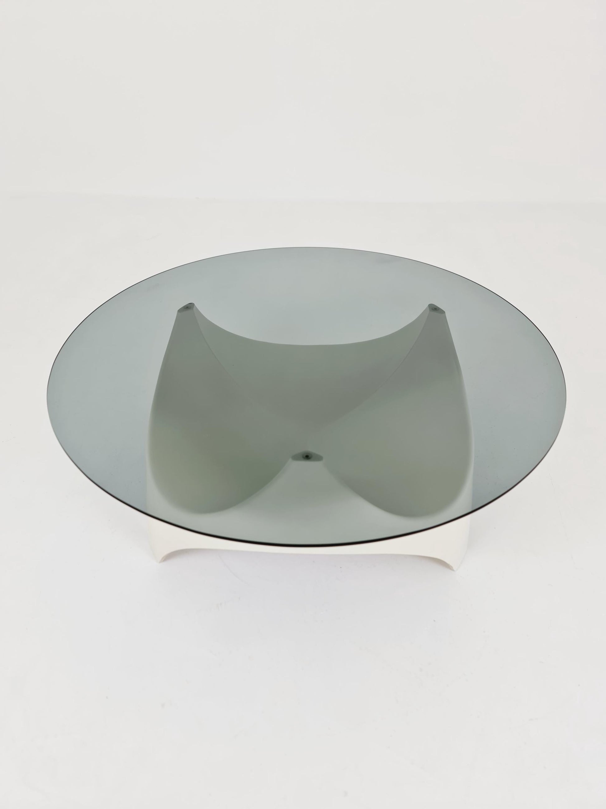 vintage Space Age Smoked Glass coffe table by Opal Germany ,1970s