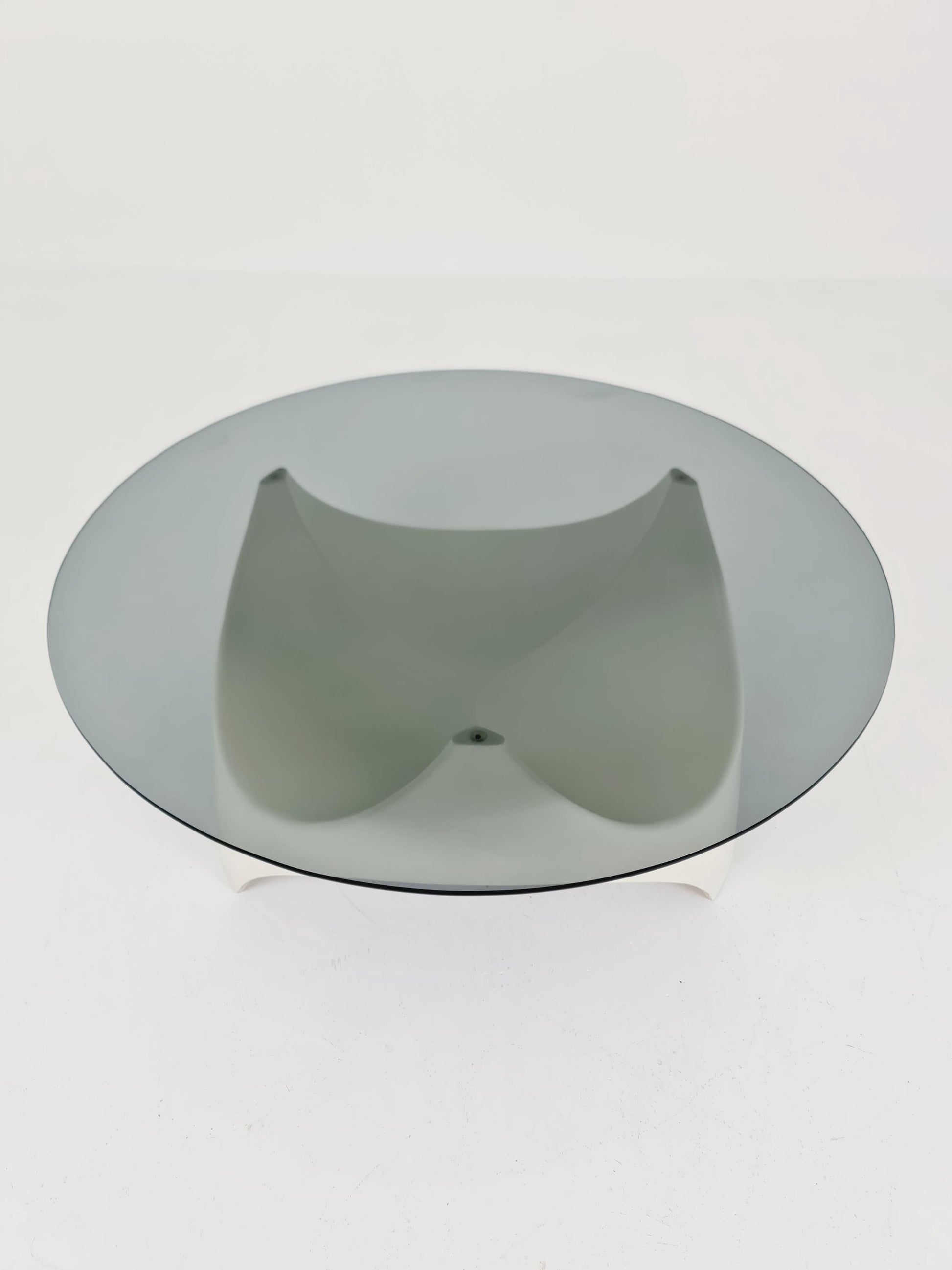 vintage Space Age Smoked Glass coffe table by Opal Germany ,1970s