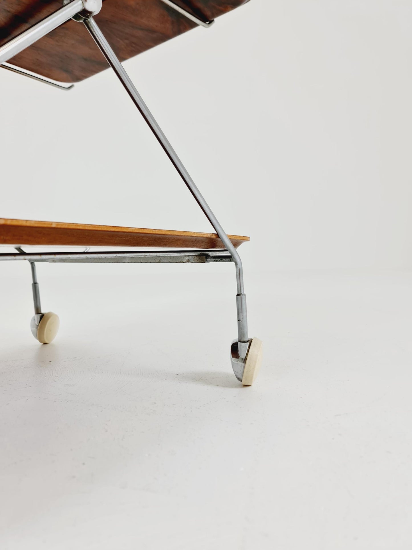 Vintage Danish mid century trolley bar cart in Rosewood & metal, 1960s