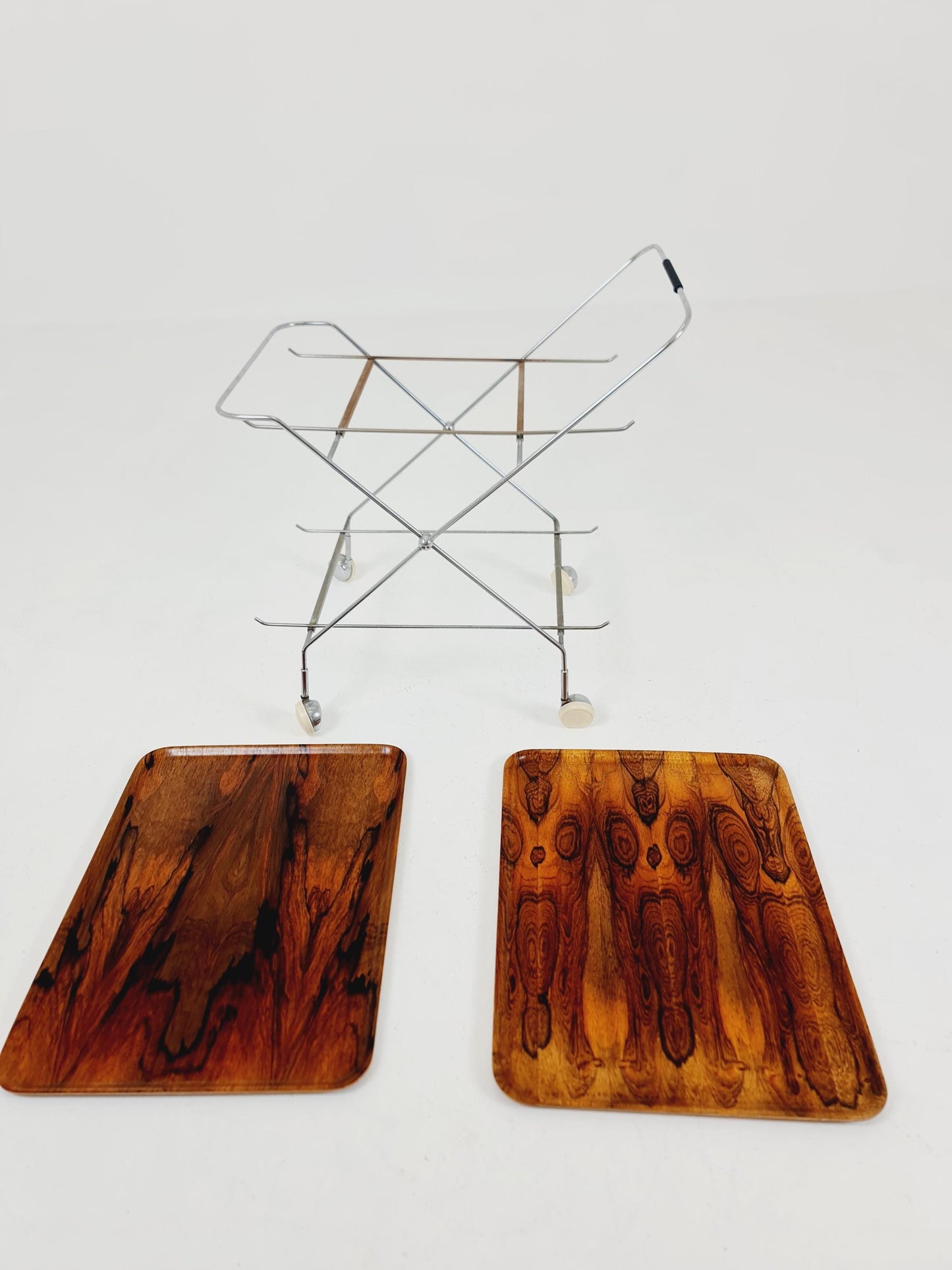 Vintage Danish mid century trolley bar cart in Rosewood & metal, 1960s