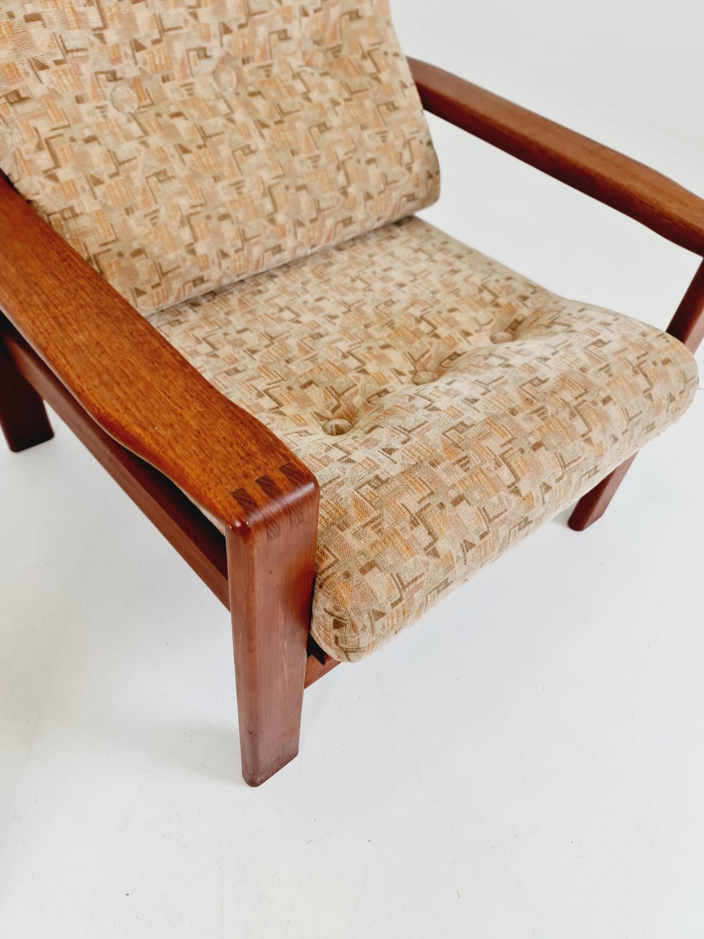 Mid century teak easy lounge chairs , Set of 2, 1960s